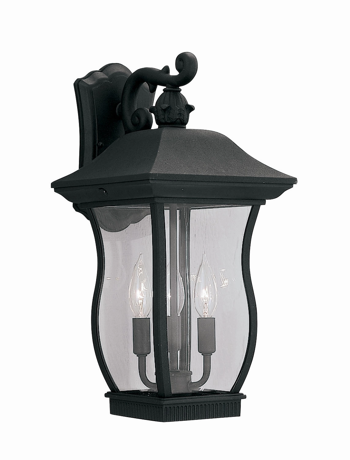 Chelsea Three Light Wall Lantern BlackOutdoor wall sconces with motion sensor