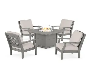 Chinoiserie 5-Piece Deep Seating Set with Fire Pit Tableoutdoor patio dining furniture set