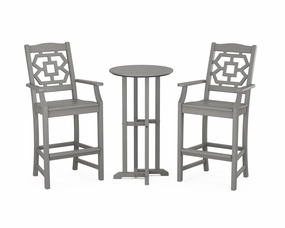 Chinoiserie 3-Piece Farmhouse Bar Setoutdoor patio furniture set