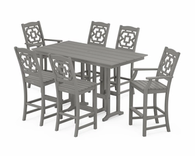 Chinoiserie 7-Piece Farmhouse Bar Setoutdoor patio furniture set