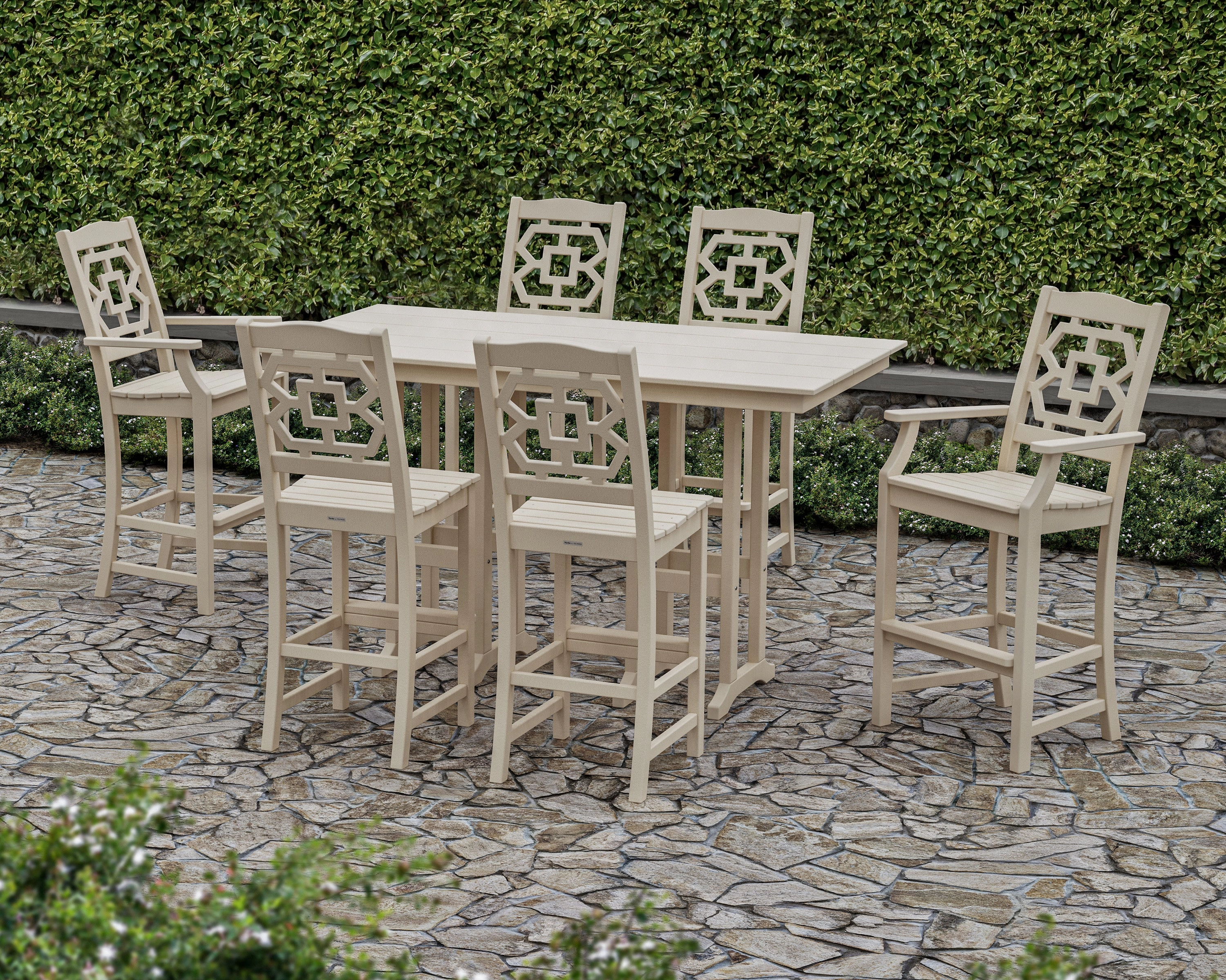Chinoiserie 7-Piece Farmhouse Bar Set