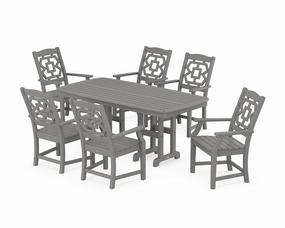 Chinoiserie Arm Chair 7-Piece Dining Setoutdoor patio furniture set