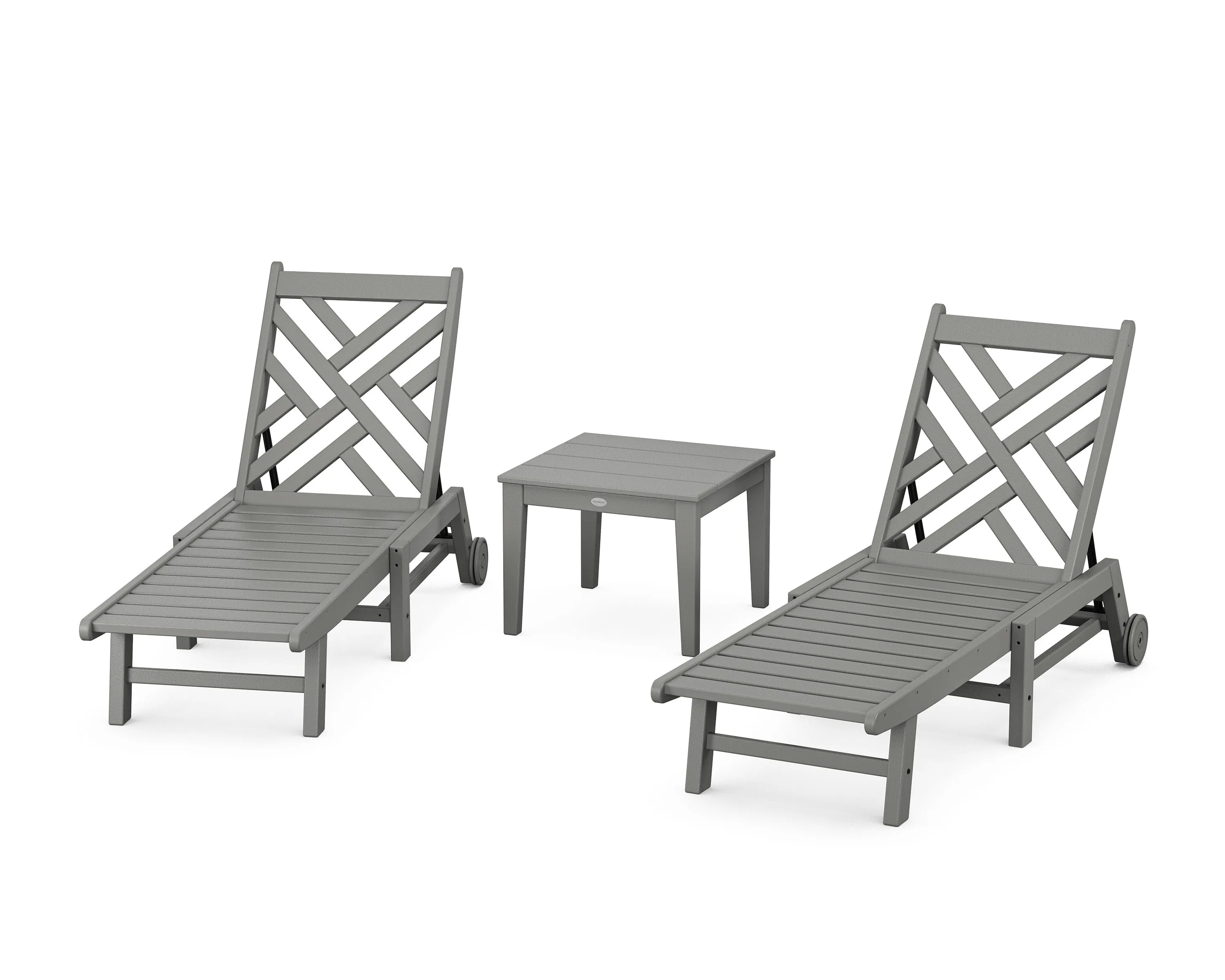 Chippendale 3-Piece Chaise Set with Wheelsoutdoor patio dining furniture set