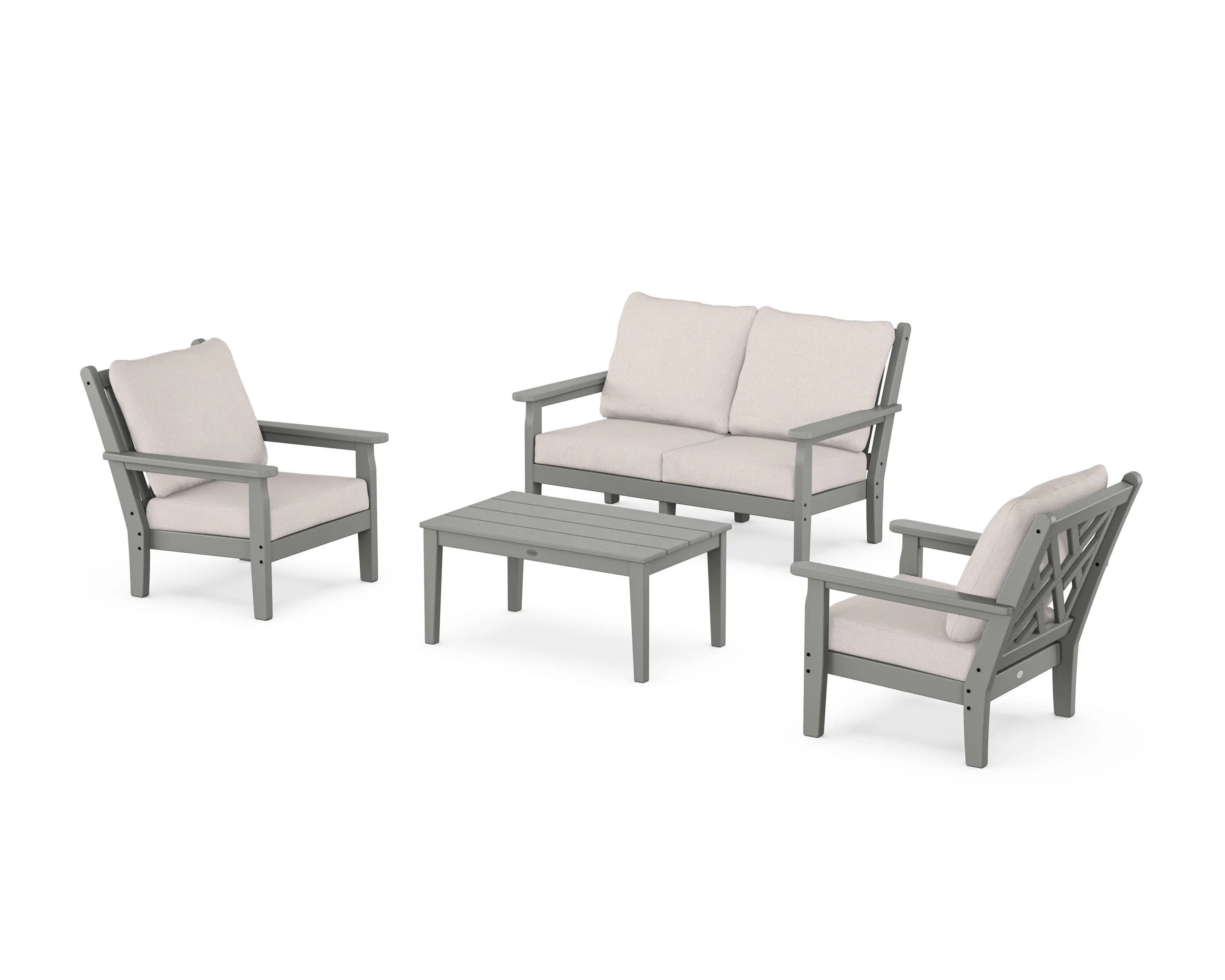 Chippendale 4-Piece Deep Seating Set with Loveseatoutdoor patio dining furniture set