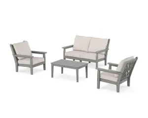 Chippendale 4-Piece Deep Seating Set with Loveseatoutdoor patio dining furniture set