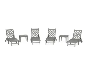 Chippendale 6-Piece Chaise Set with Wheelsoutdoor patio dining furniture set