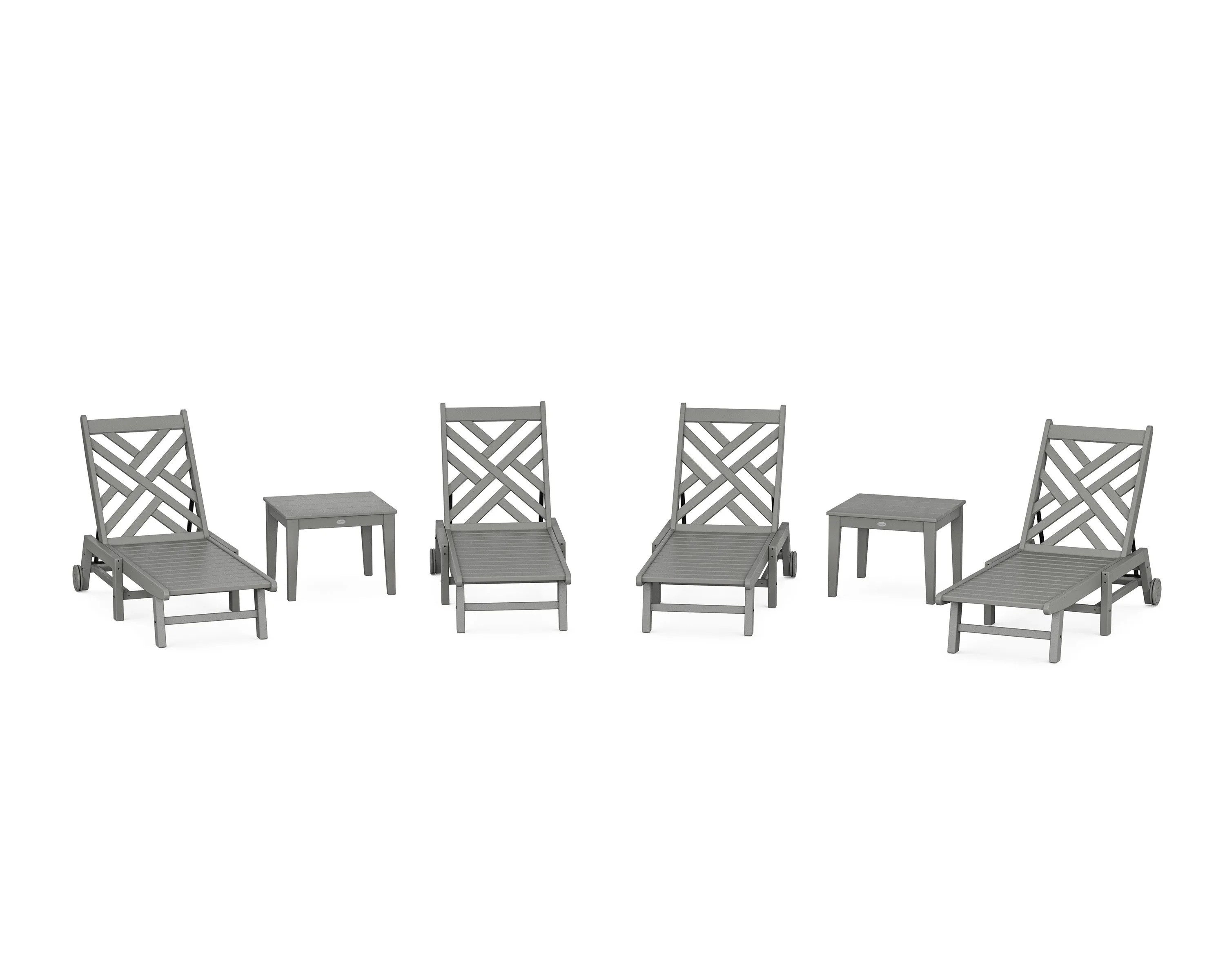Chippendale 6-Piece Chaise Set with Wheelsoutdoor patio dining furniture set