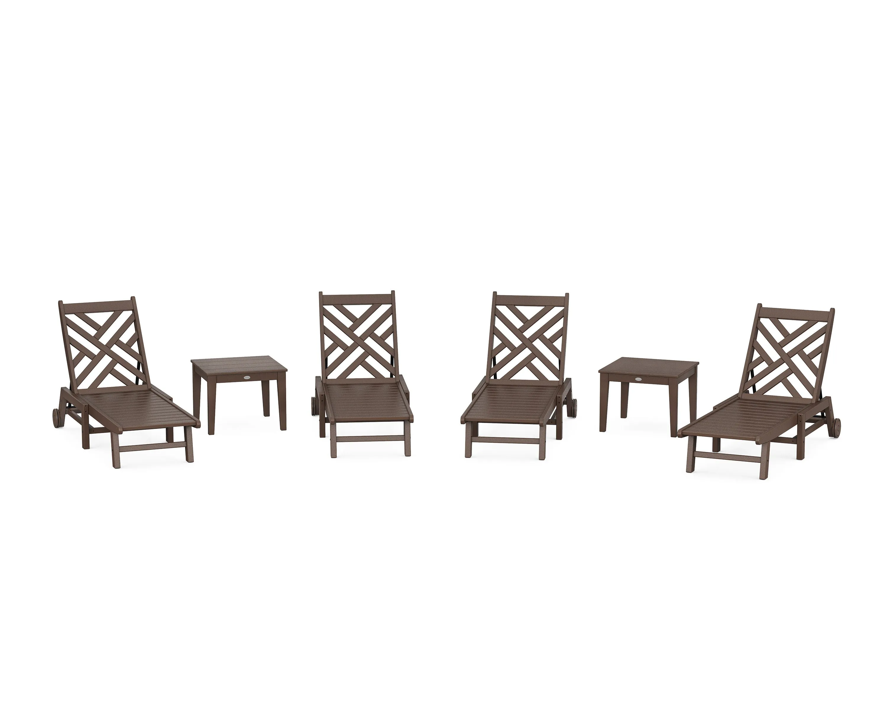 Chippendale 6-Piece Chaise Set with Wheels