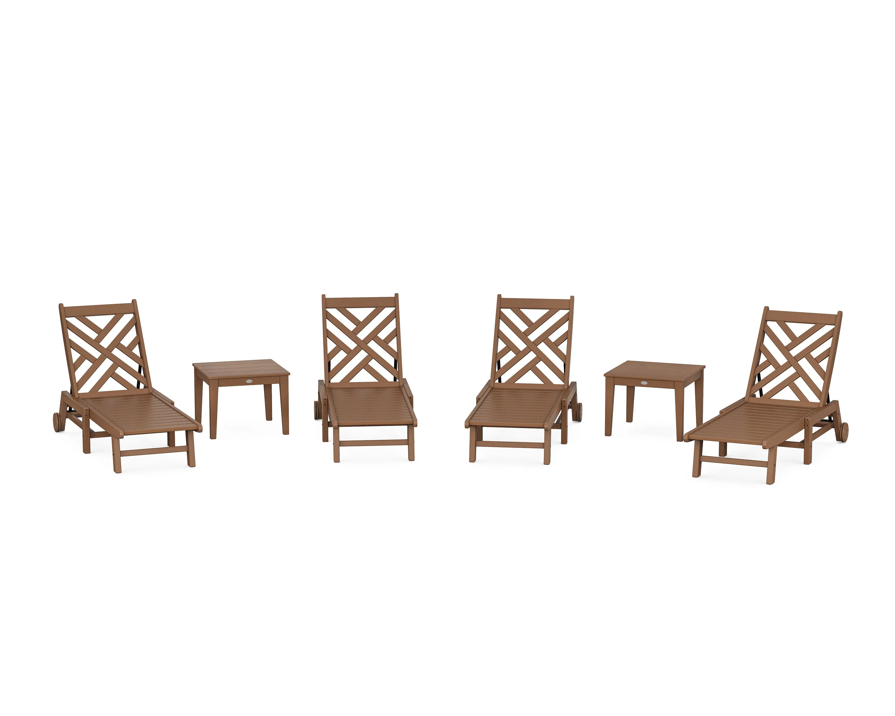 Chippendale 6-Piece Chaise Set with Wheels