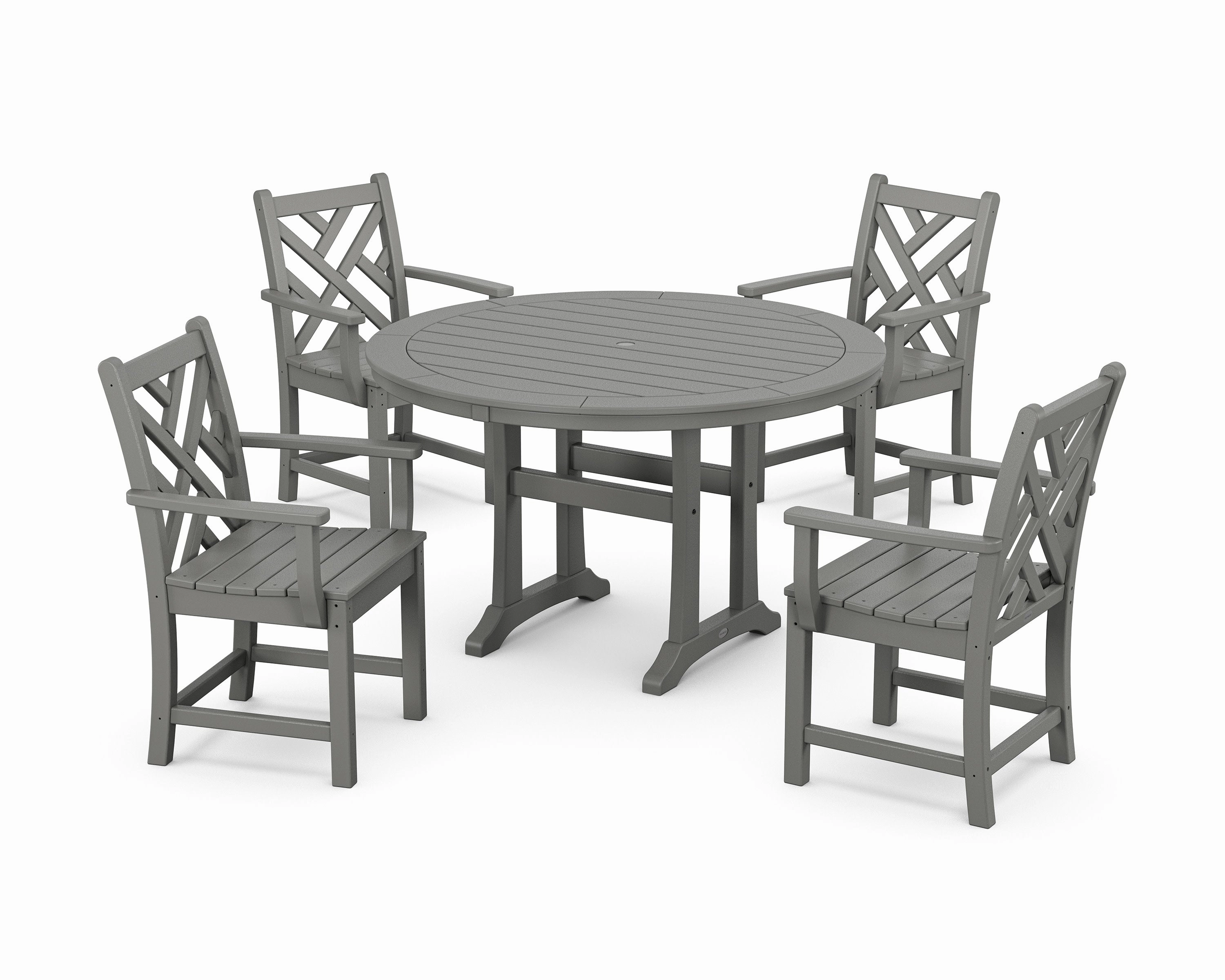 Chippendale 5-Piece Nautical Trestle Dining Arm Chair Setoutdoor patio furniture set