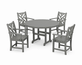 Chippendale 5-Piece Round Farmhouse Dining Setoutdoor patio furniture set