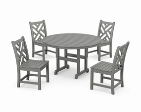 Chippendale 5-Piece Round Farmhouse Side Chair Dining Setoutdoor patio furniture set