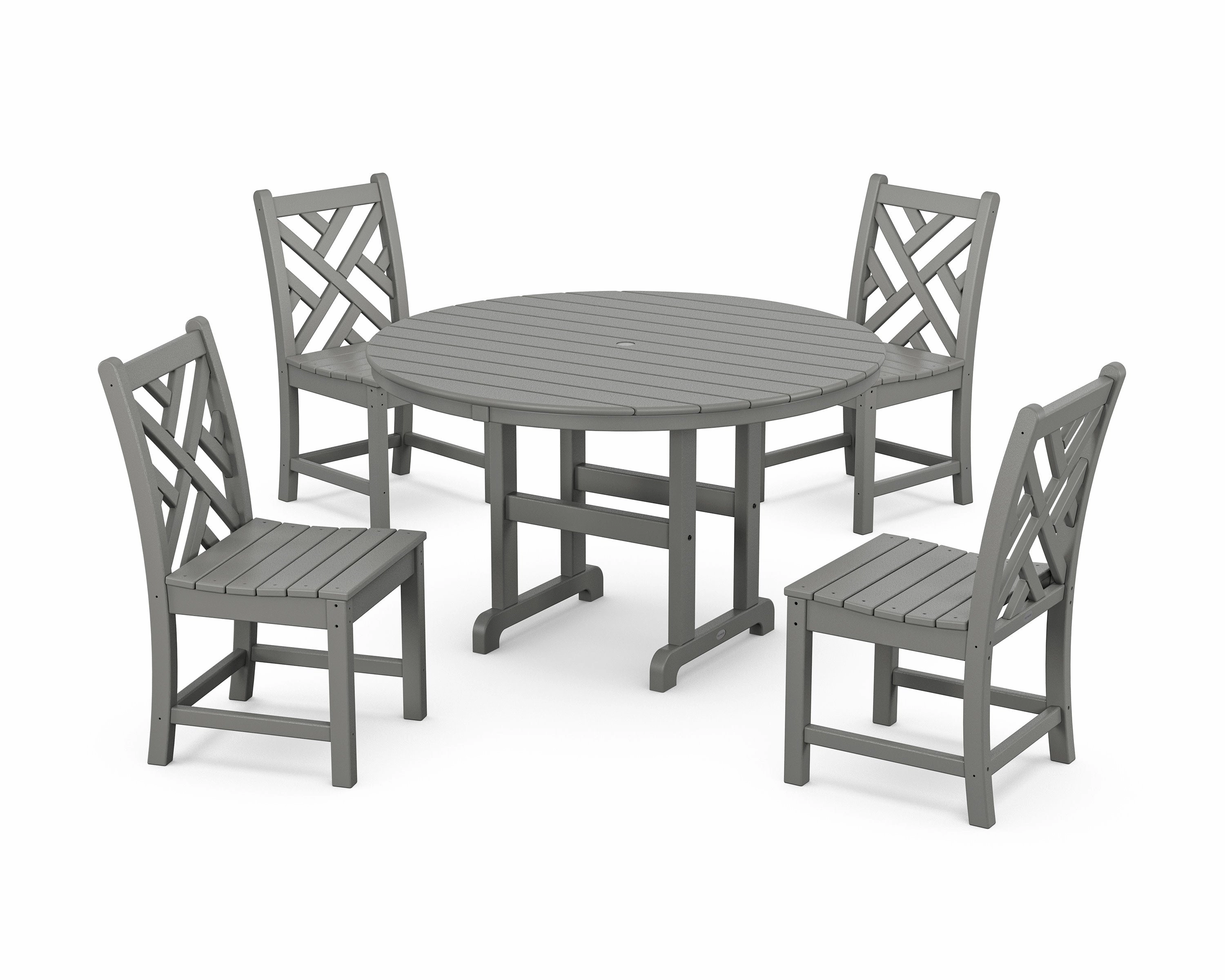 Chippendale 5-Piece Round Farmhouse Side Chair Dining Setoutdoor patio furniture set