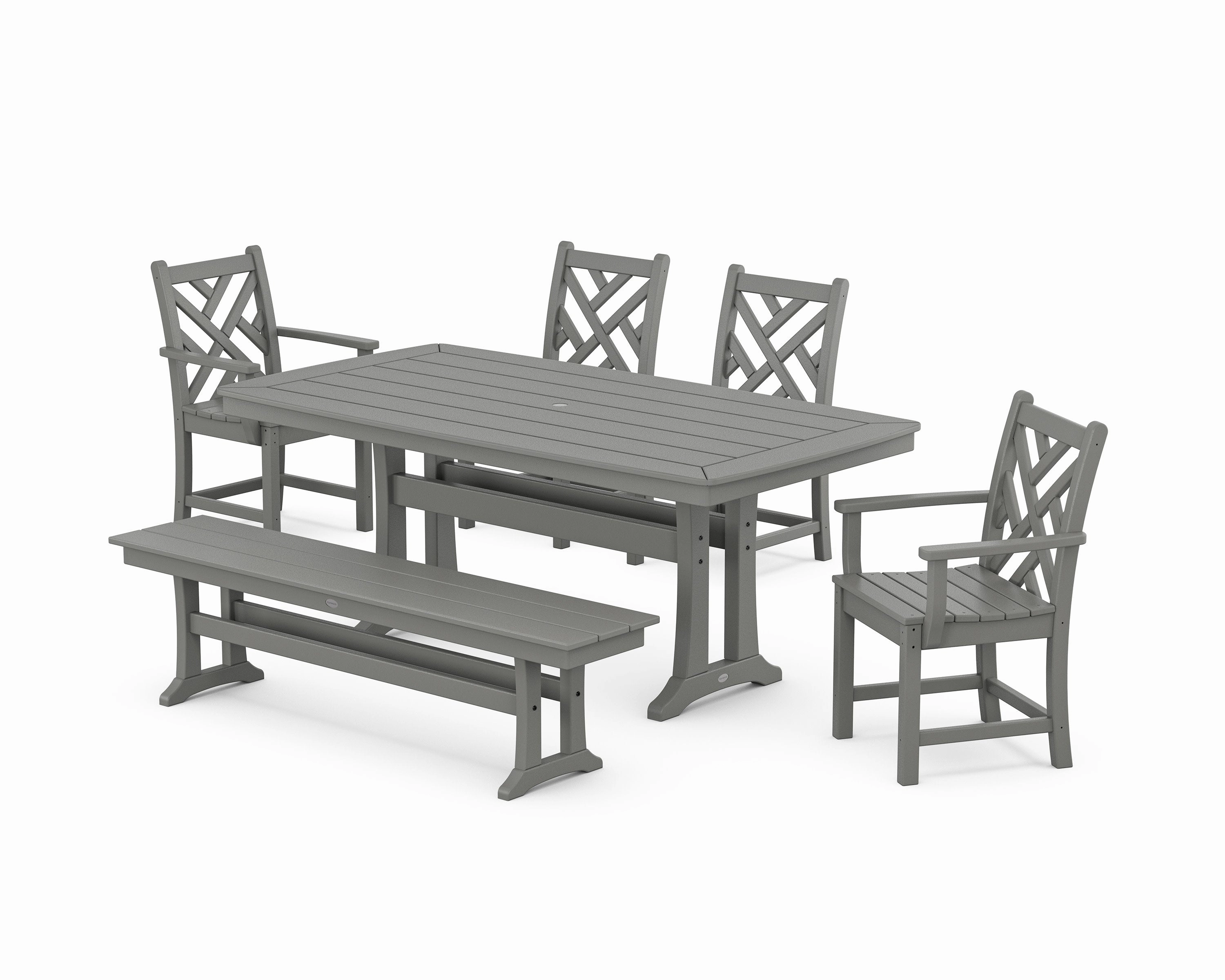 Chippendale 6-Piece Dining Set with Trestle Legsoutdoor patio furniture set