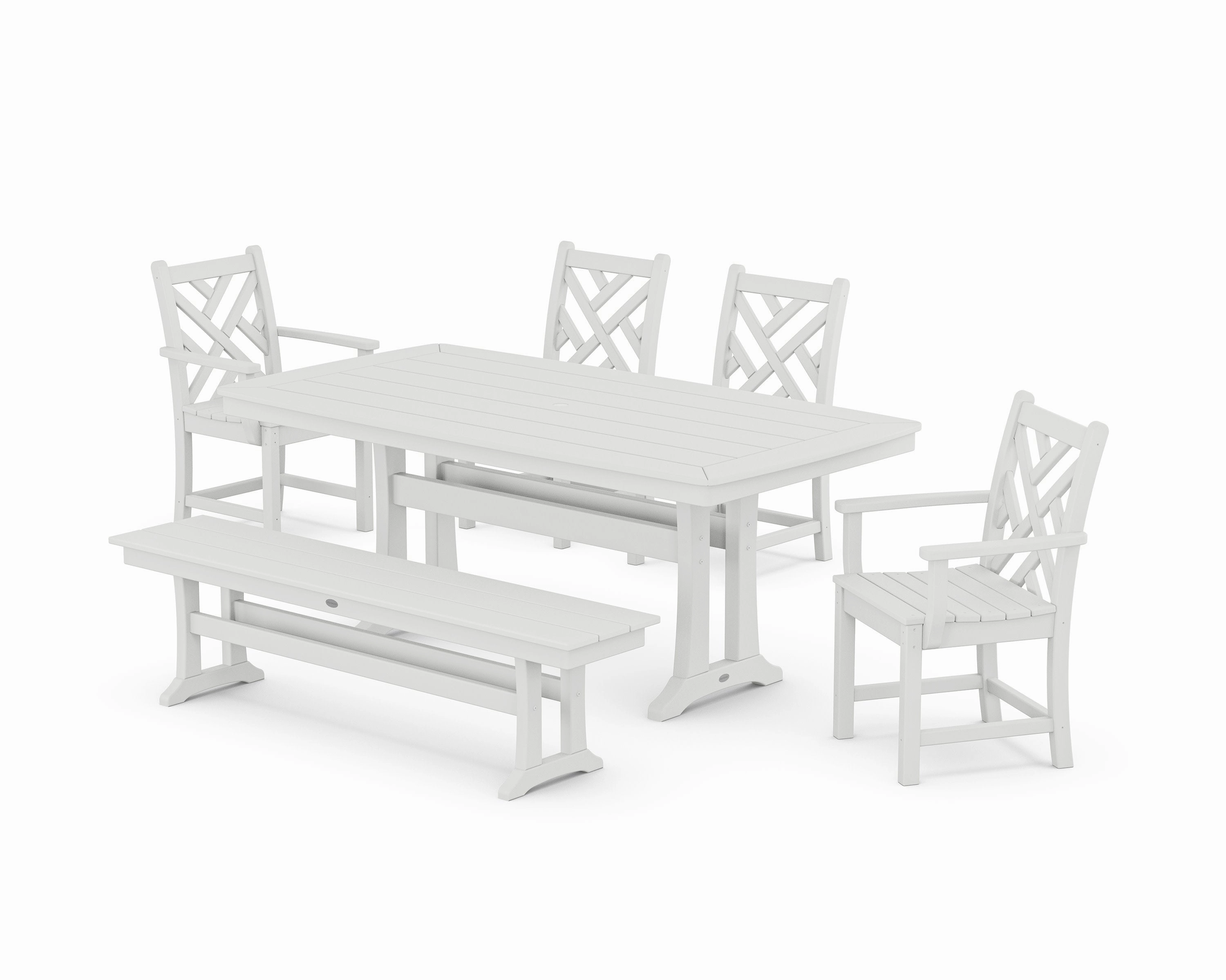 Chippendale 6-Piece Dining Set with Trestle Legs