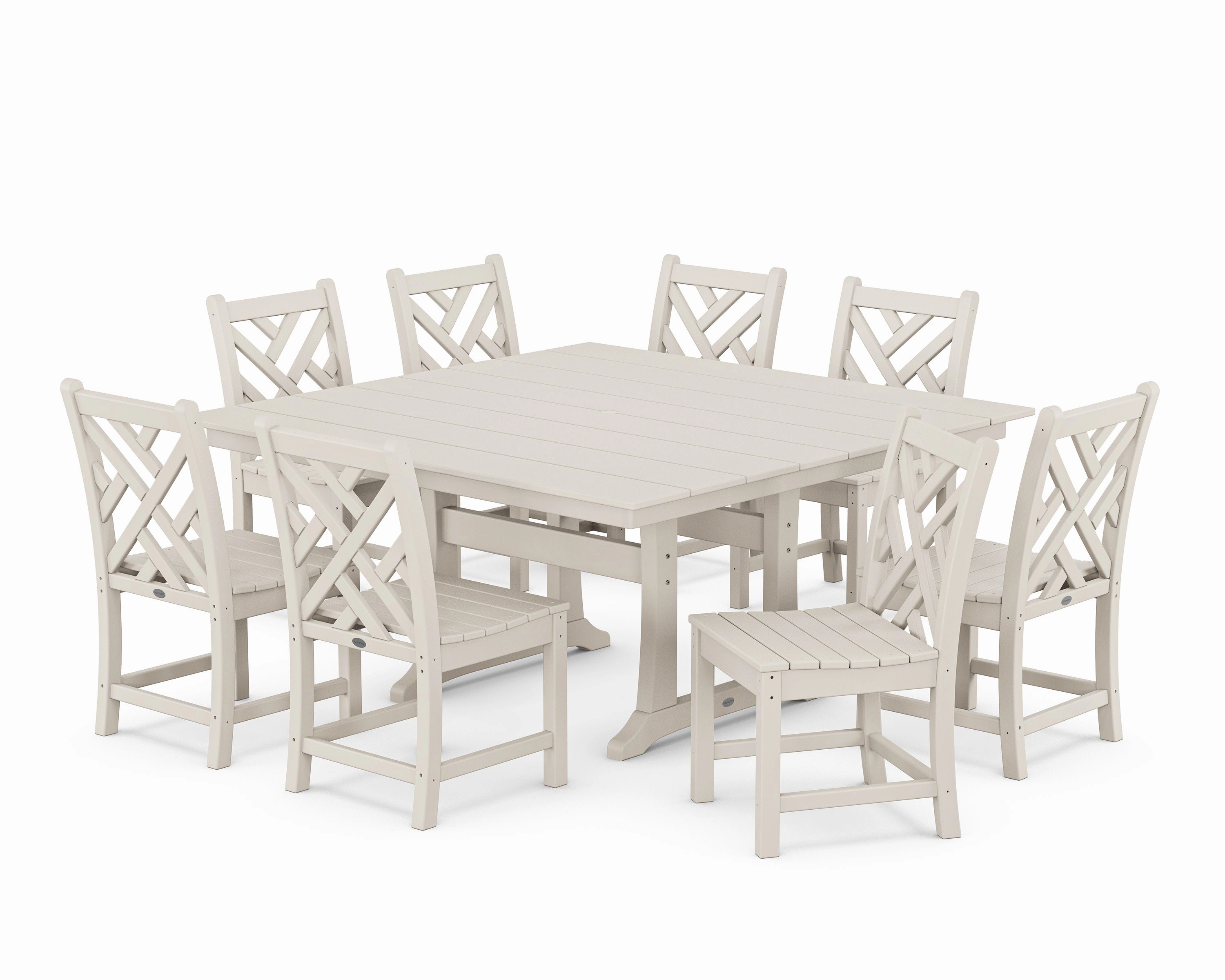 Chippendale 9-Piece Farmhouse Trestle Dining Set