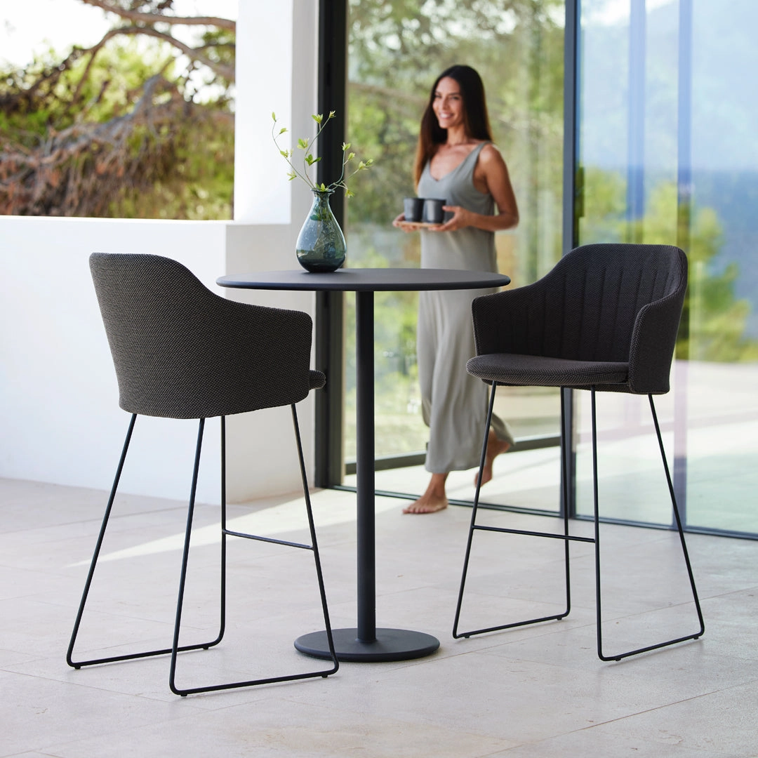 Choice Outdoor Bar Chair - Sled Base - w/ Back and Seat Cushion