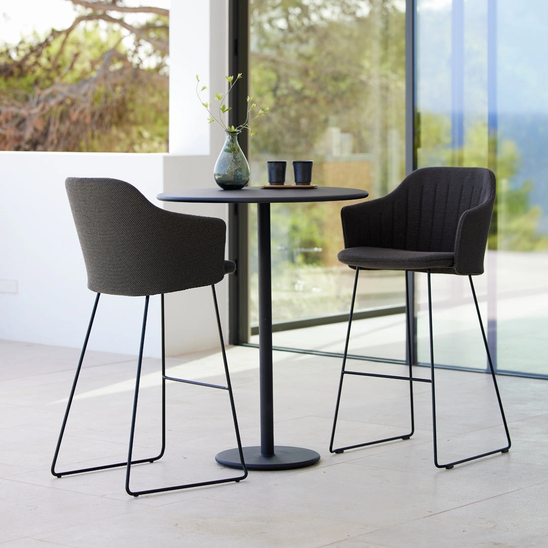 Choice Outdoor Bar Chair - Sled Base - w/ Back and Seat Cushion