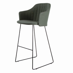 Choice Outdoor Bar Chair - Sled Base - w/ Back and Seat Cushionoutdoor patio dining furniture set