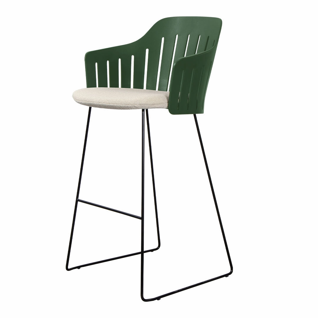 Choice Outdoor Bar Chair - Sled Base - w/ Back and Seat Cushion