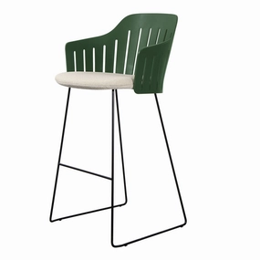 Choice Outdoor Bar Chair - Sled Base - w/ Seat Cushionoutdoor patio dining furniture set