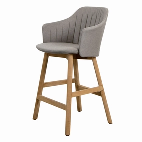 Choice Outdoor Counter Chair - Wood Base - w/ Back and Seat Cushionoutdoor patio dining furniture set