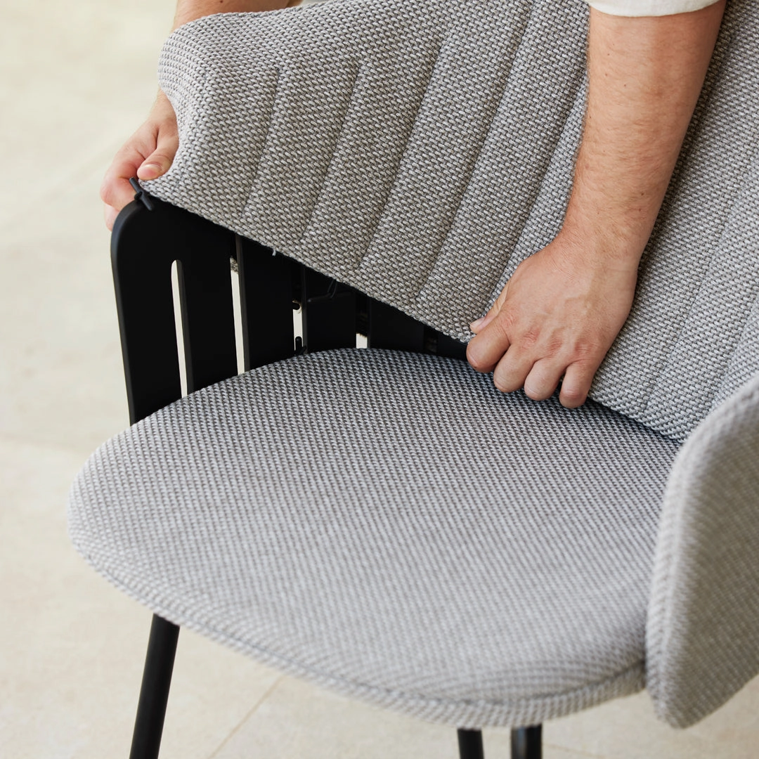 Choice Outdoor Counter Chair - Wood Base - w/ Back and Seat Cushion