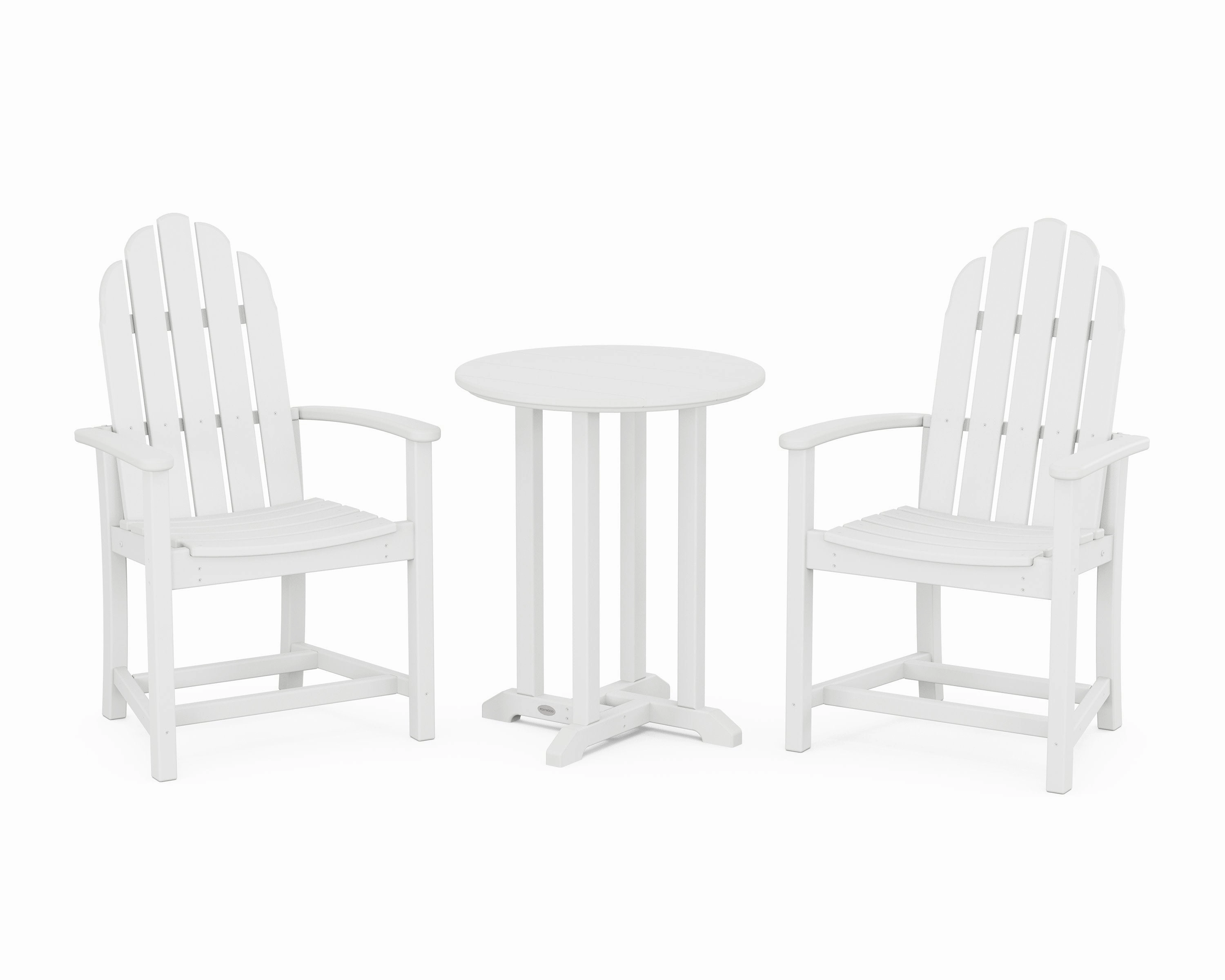 Classic Adirondack 3-Piece Round Bistro Dining Set