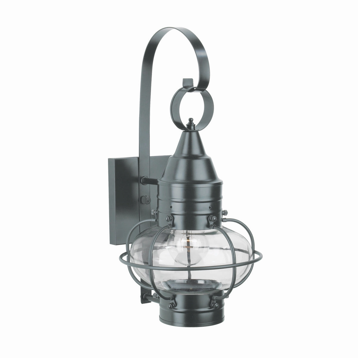Classic Onion One Light Wall Mount Gun Metal With Clear GlassOutdoor wall sconces with motion sensor