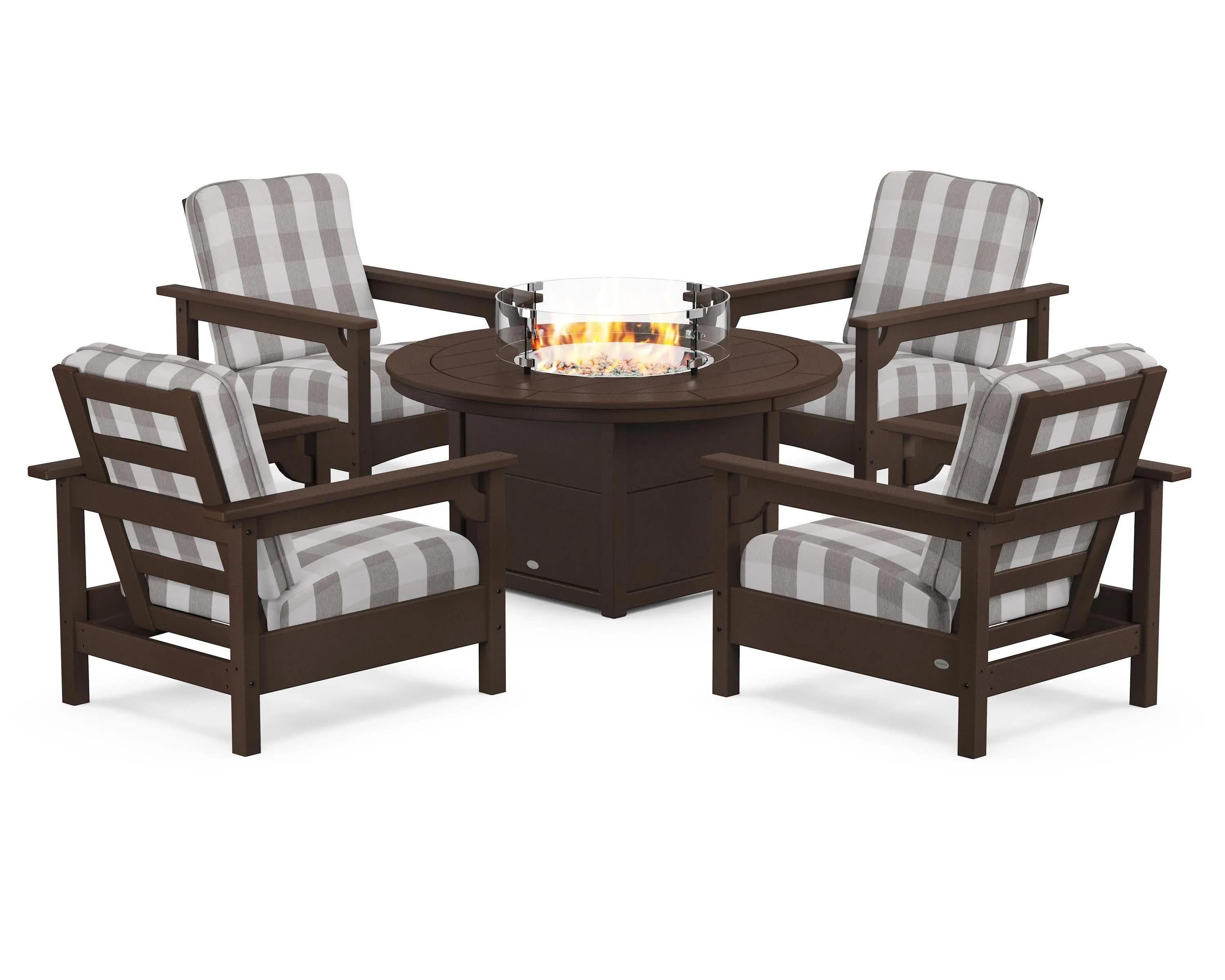Club 5-Piece Conversation Set with Fire Pit Table
