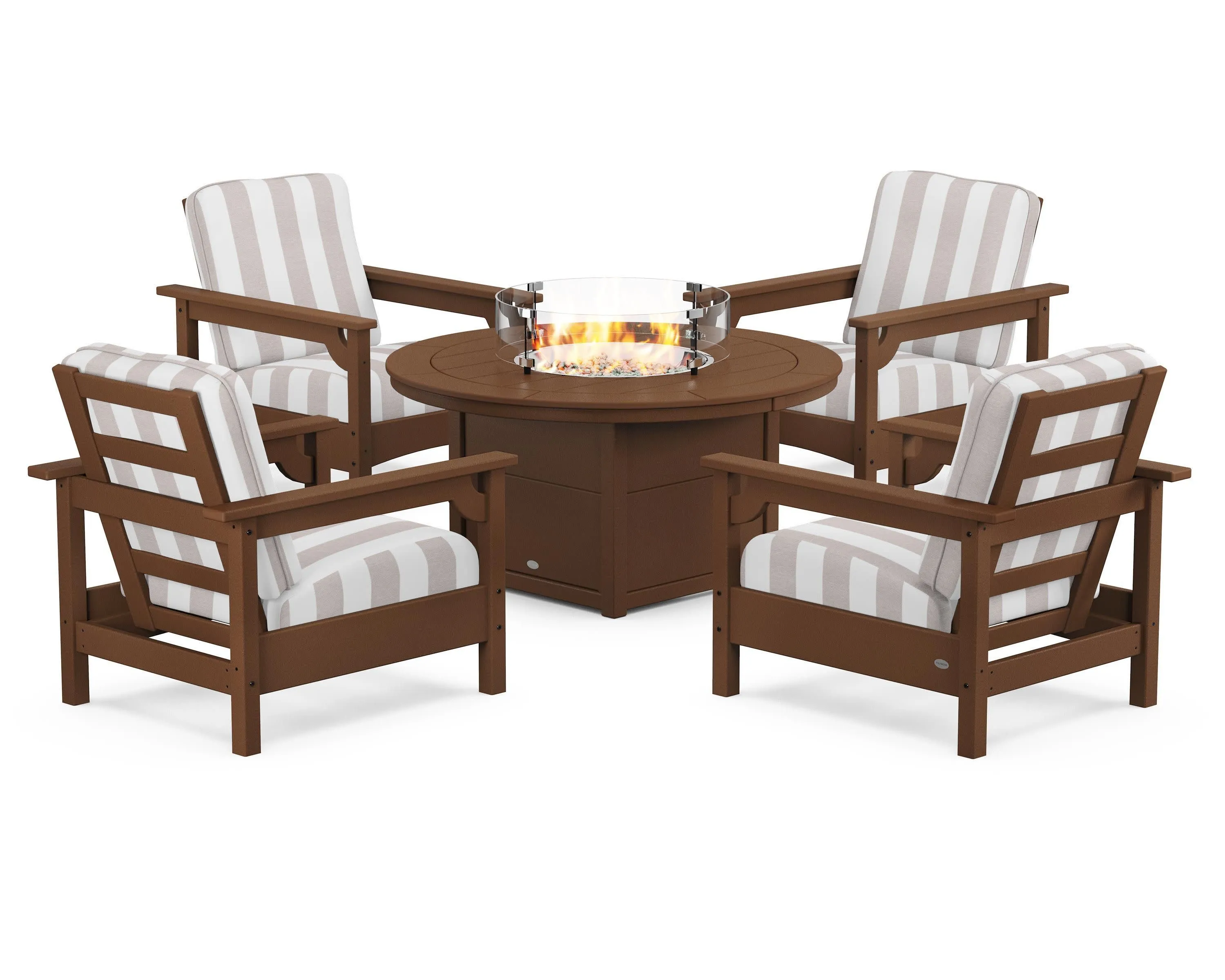 Club 5-Piece Conversation Set with Fire Pit Table