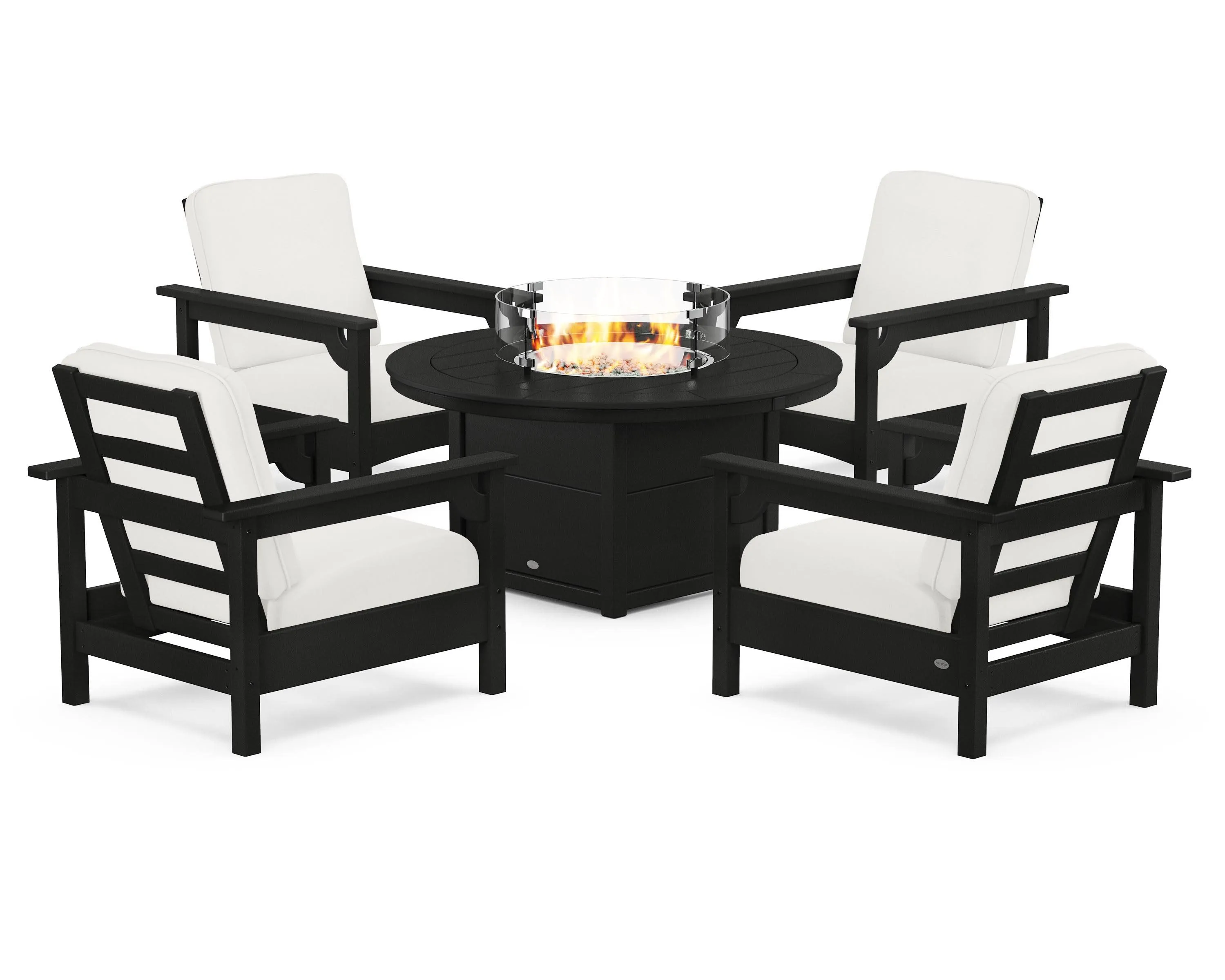 Club 5-Piece Conversation Set with Fire Pit Table