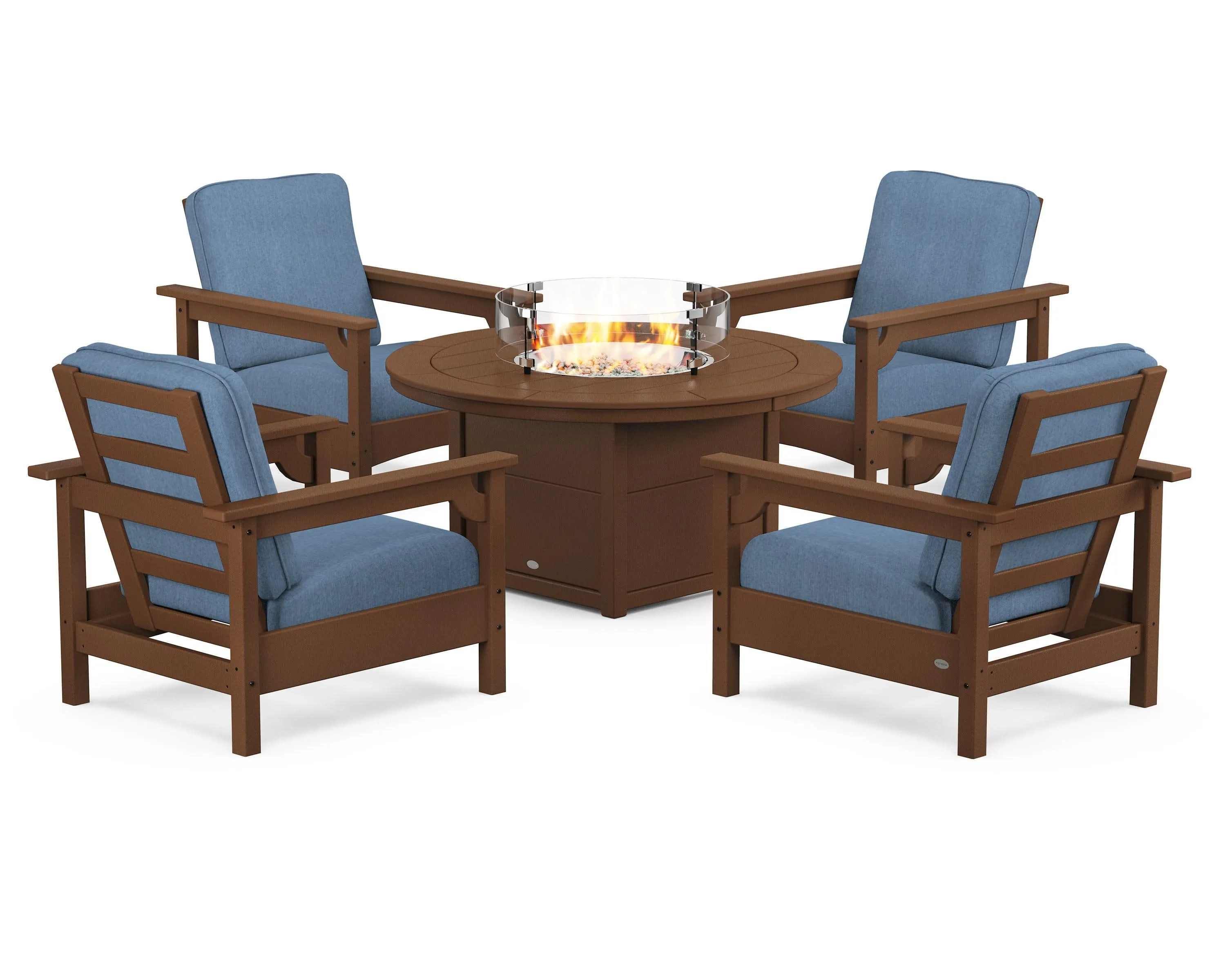 Club 5-Piece Conversation Set with Fire Pit Table