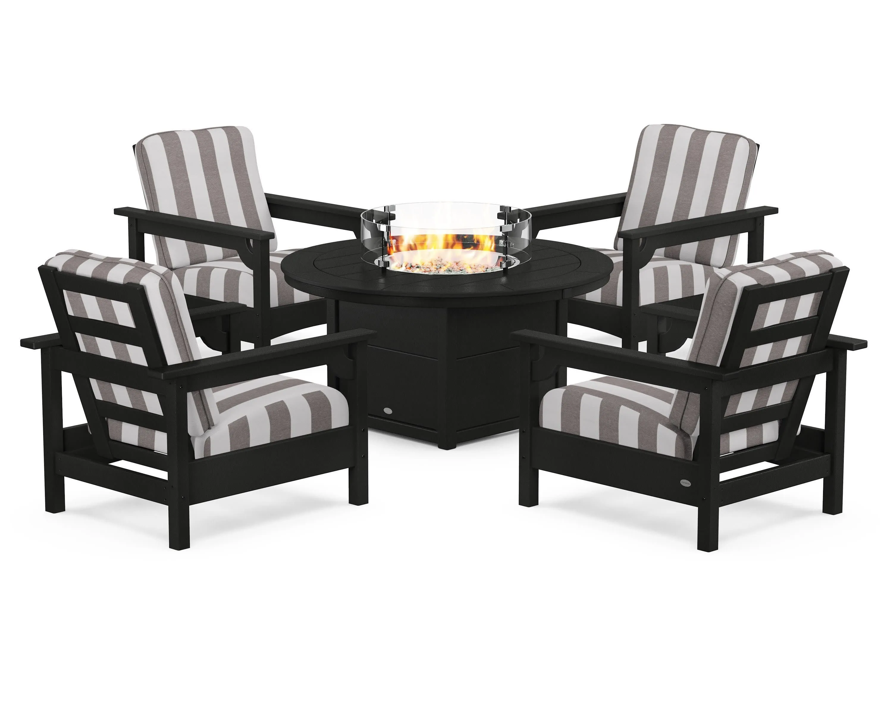 Club 5-Piece Conversation Set with Fire Pit Table