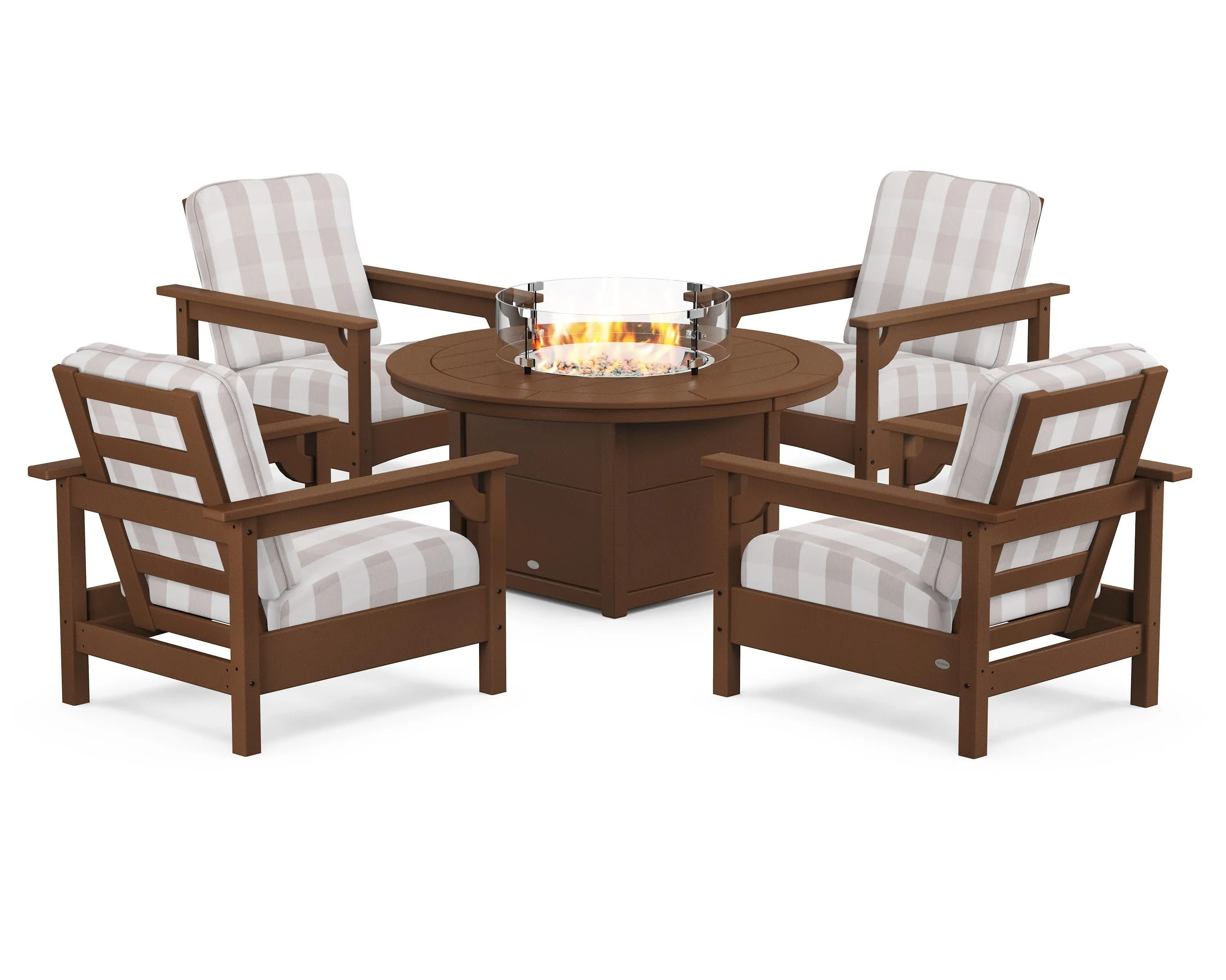 Club 5-Piece Conversation Set with Fire Pit Table