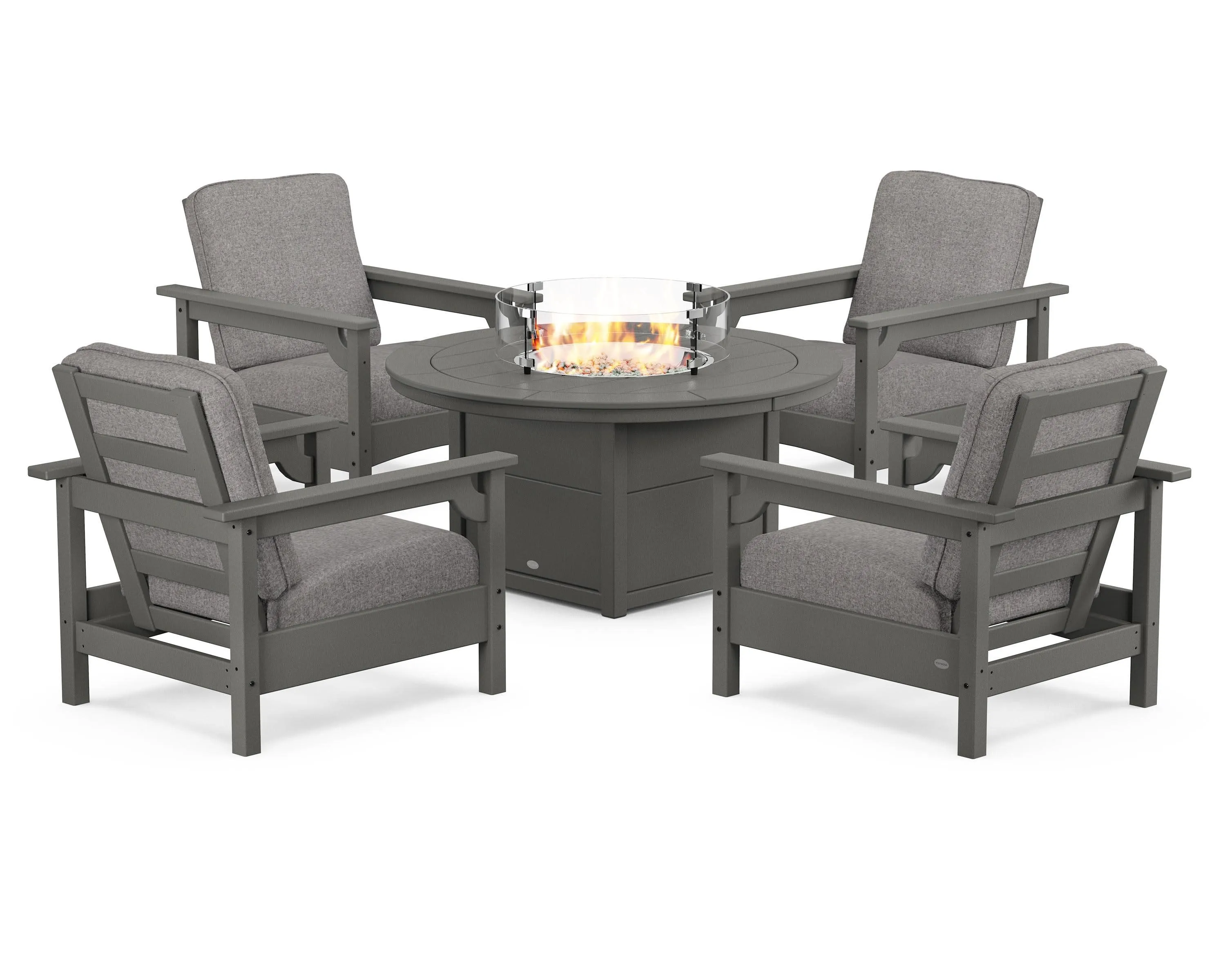 Club 5-Piece Conversation Set with Fire Pit Table
