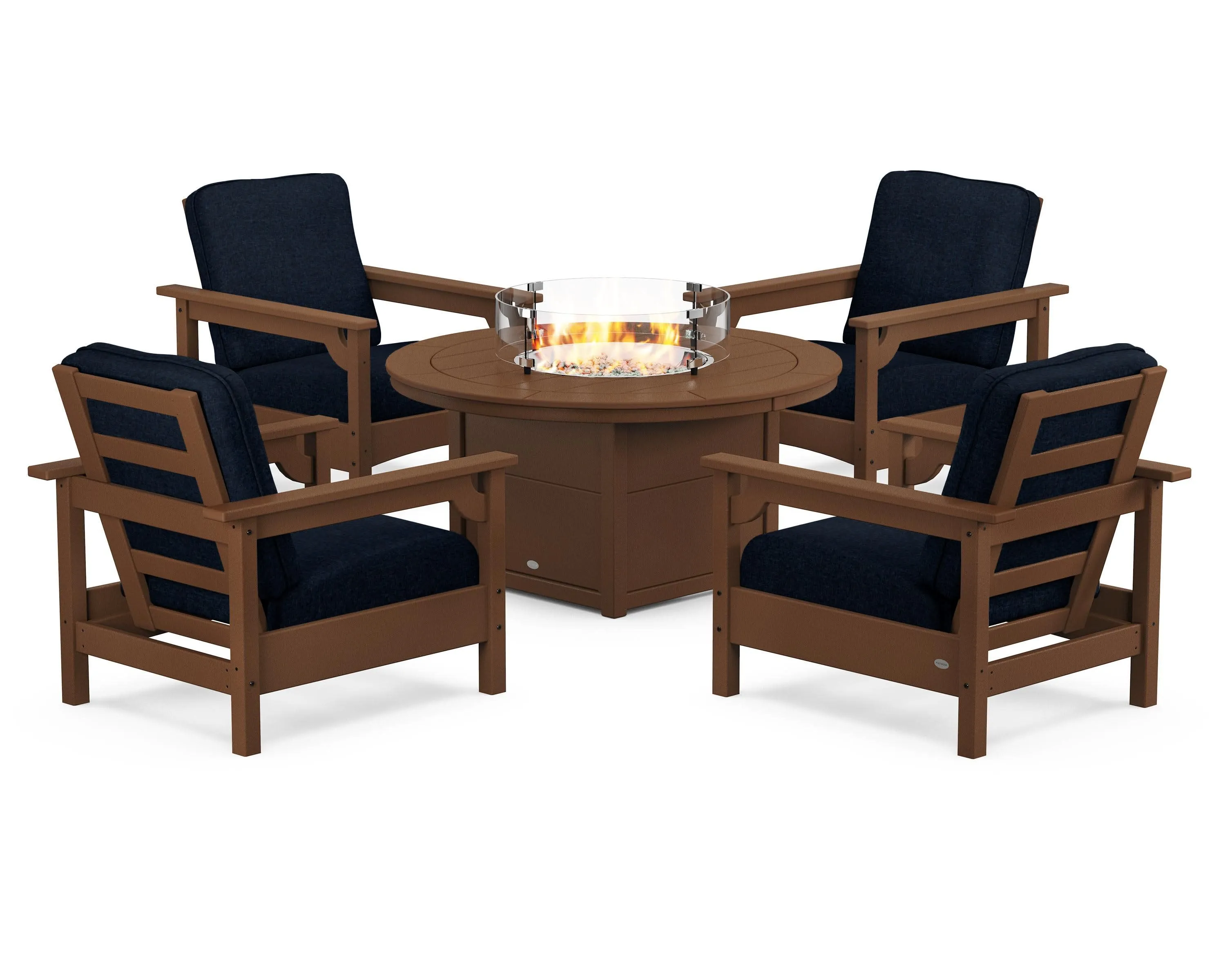 Club 5-Piece Conversation Set with Fire Pit Table
