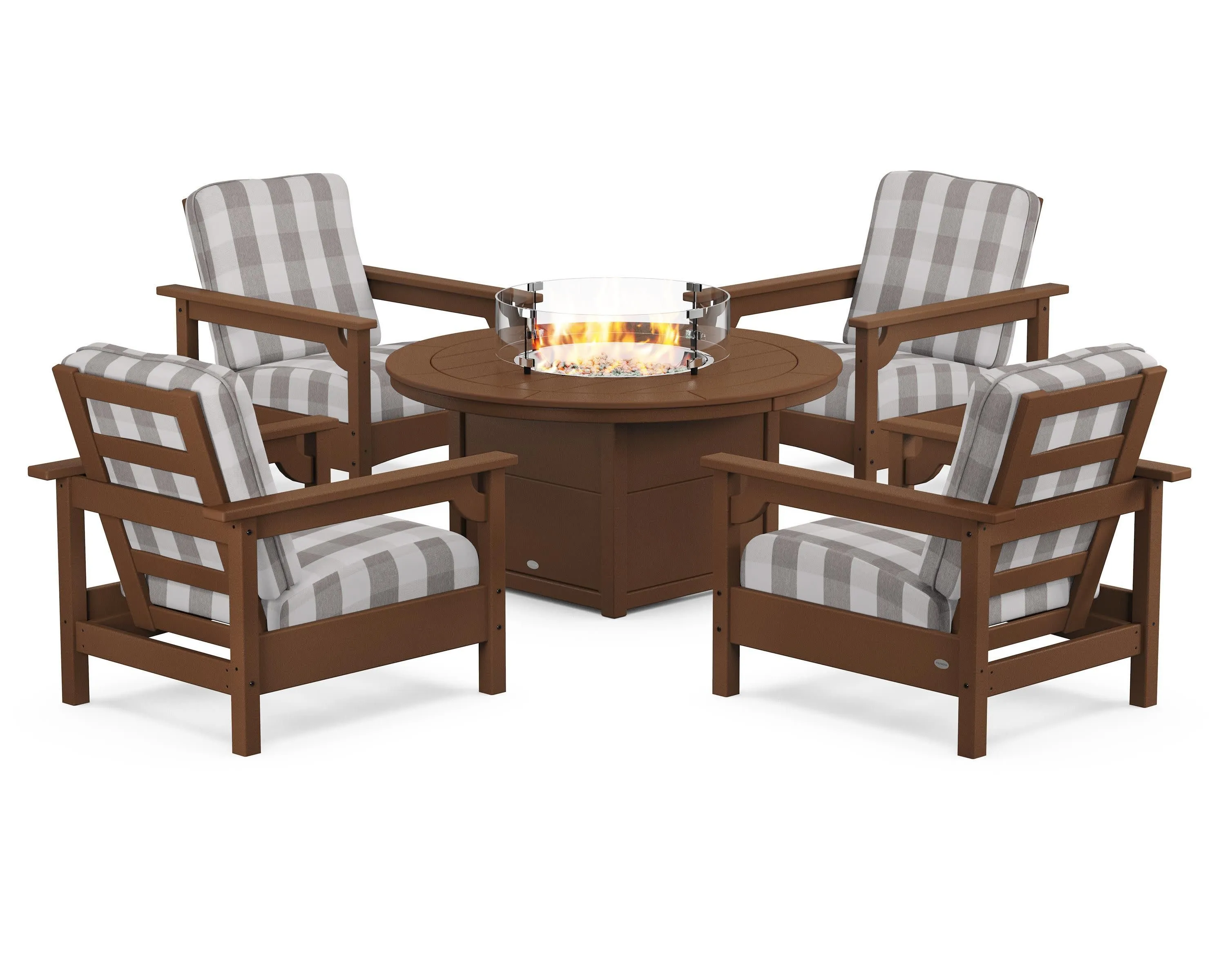 Club 5-Piece Conversation Set with Fire Pit Table