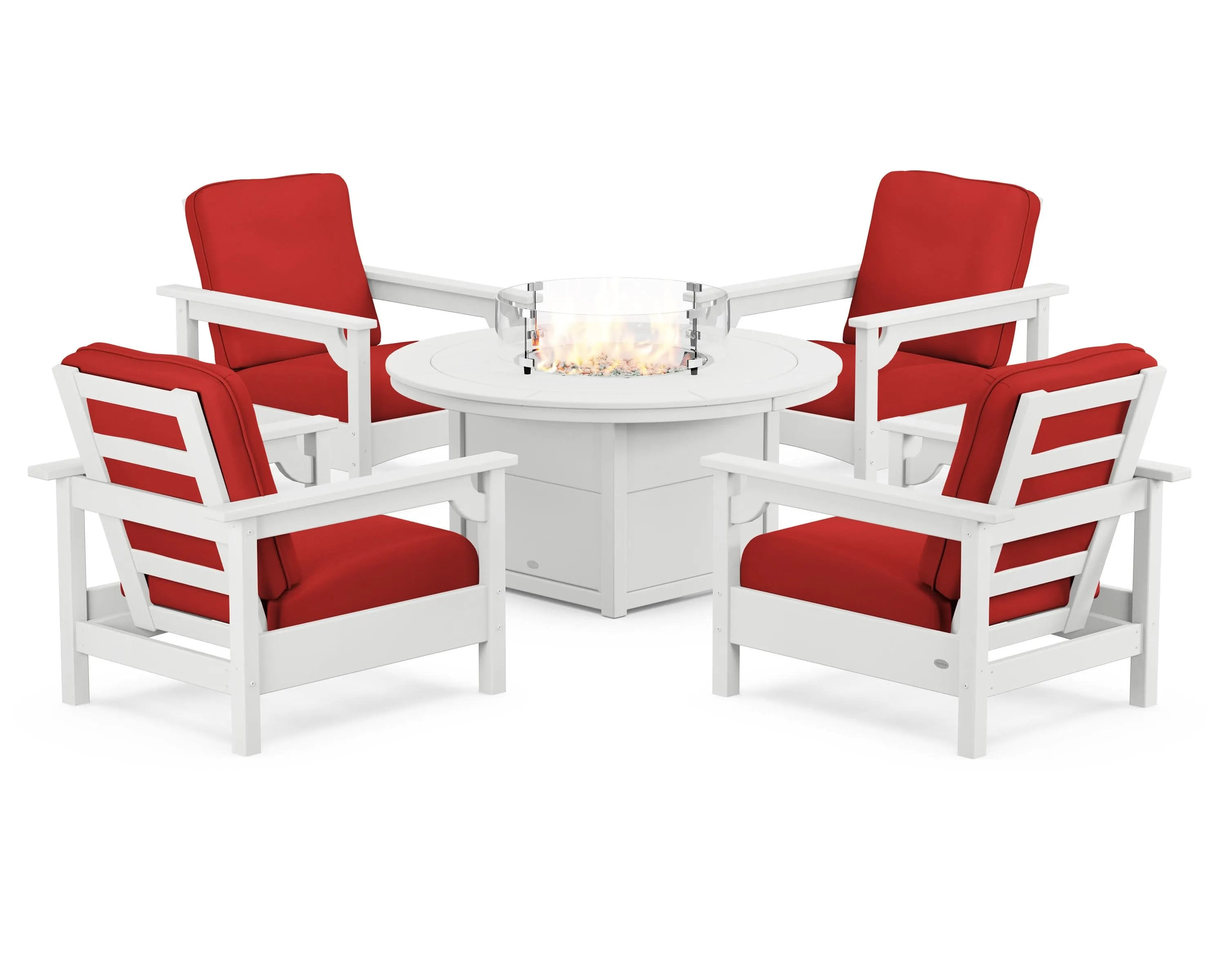 Club 5-Piece Conversation Set with Fire Pit Table