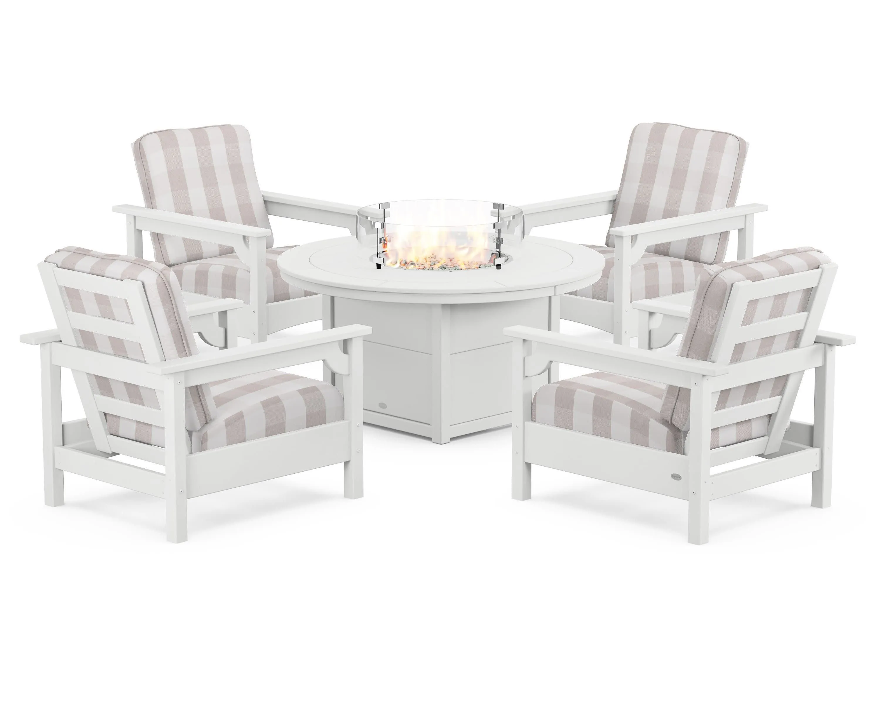 Club 5-Piece Conversation Set with Fire Pit Table