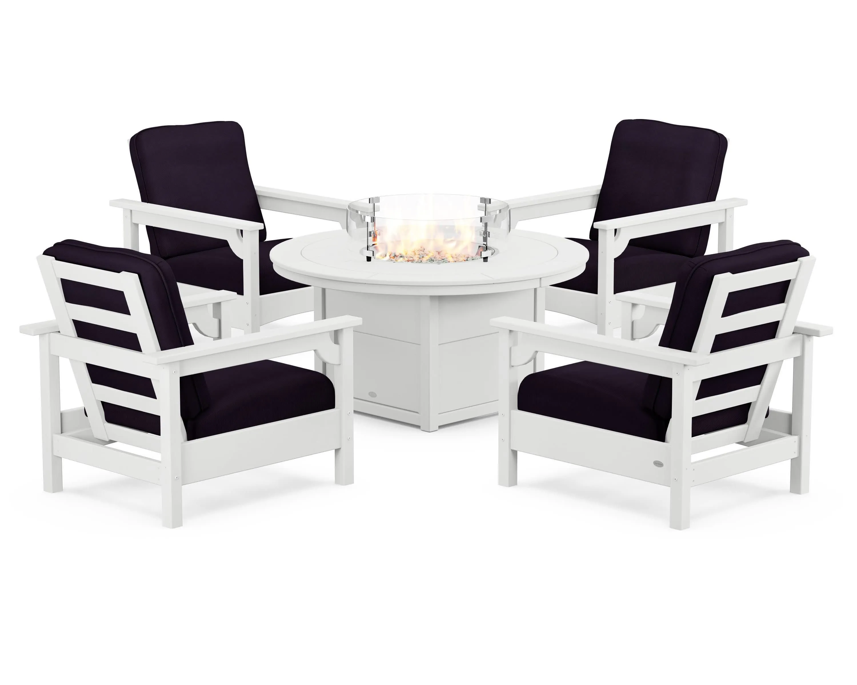 Club 5-Piece Conversation Set with Fire Pit Table