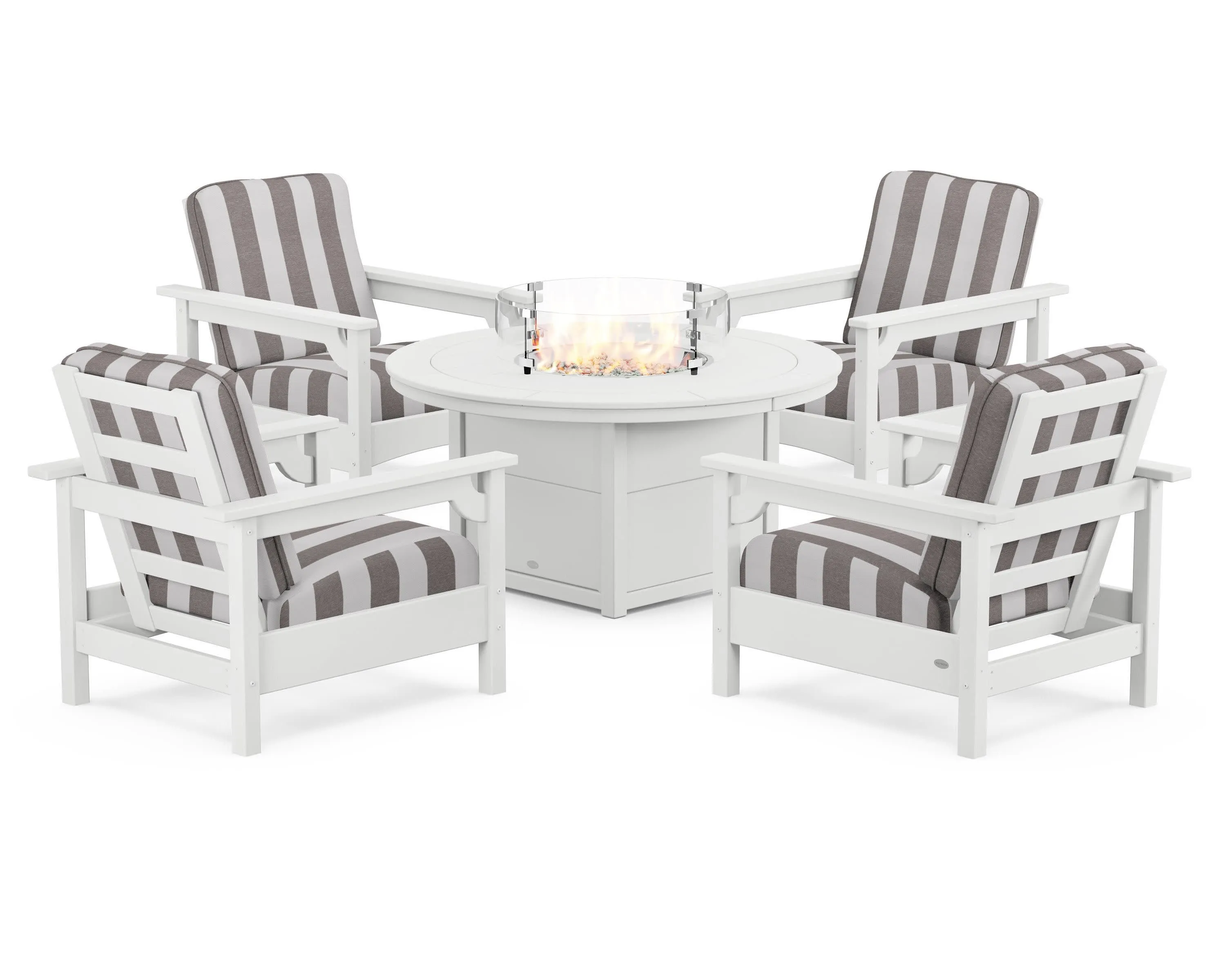 Club 5-Piece Conversation Set with Fire Pit Table