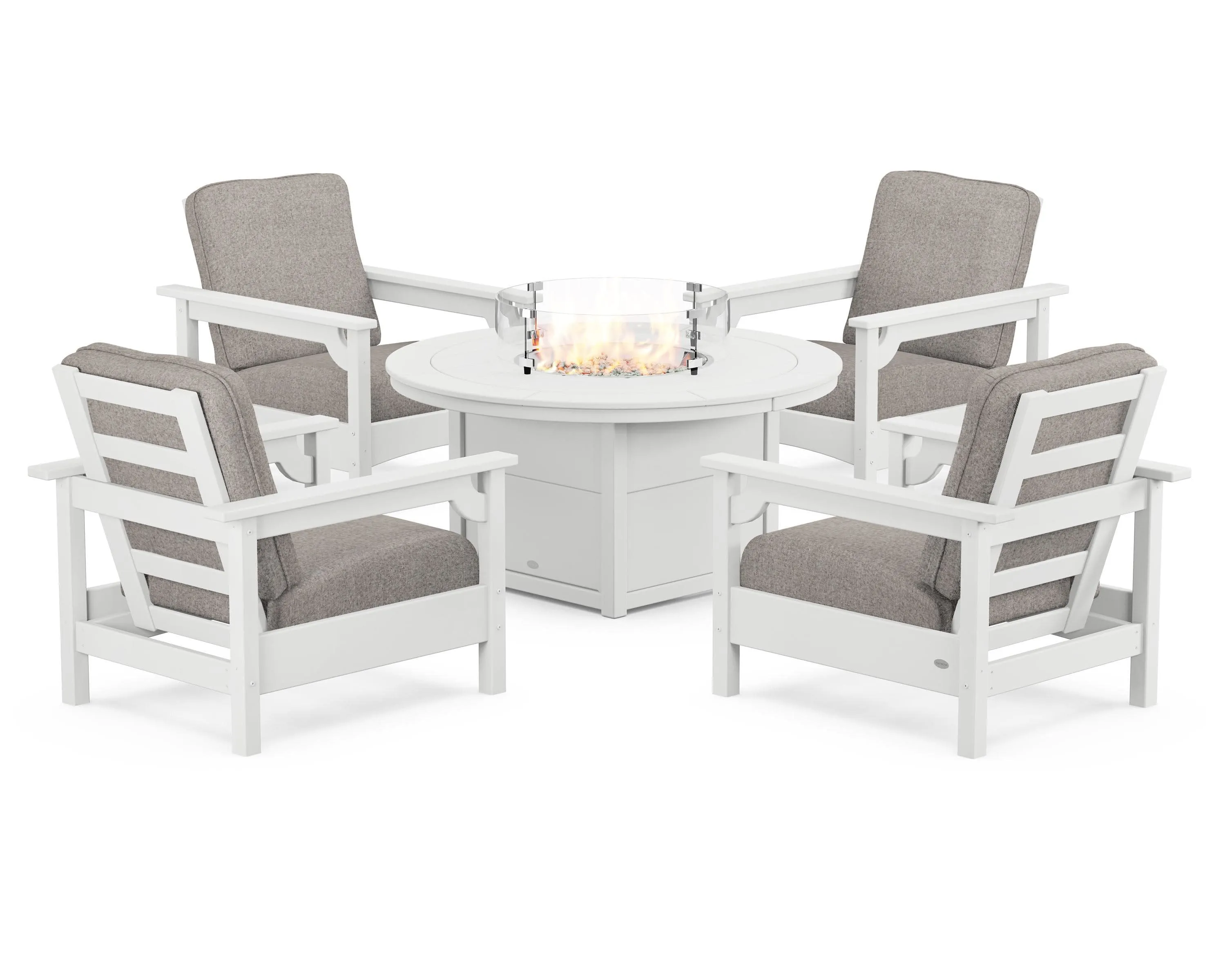 Club 5-Piece Conversation Set with Fire Pit Table