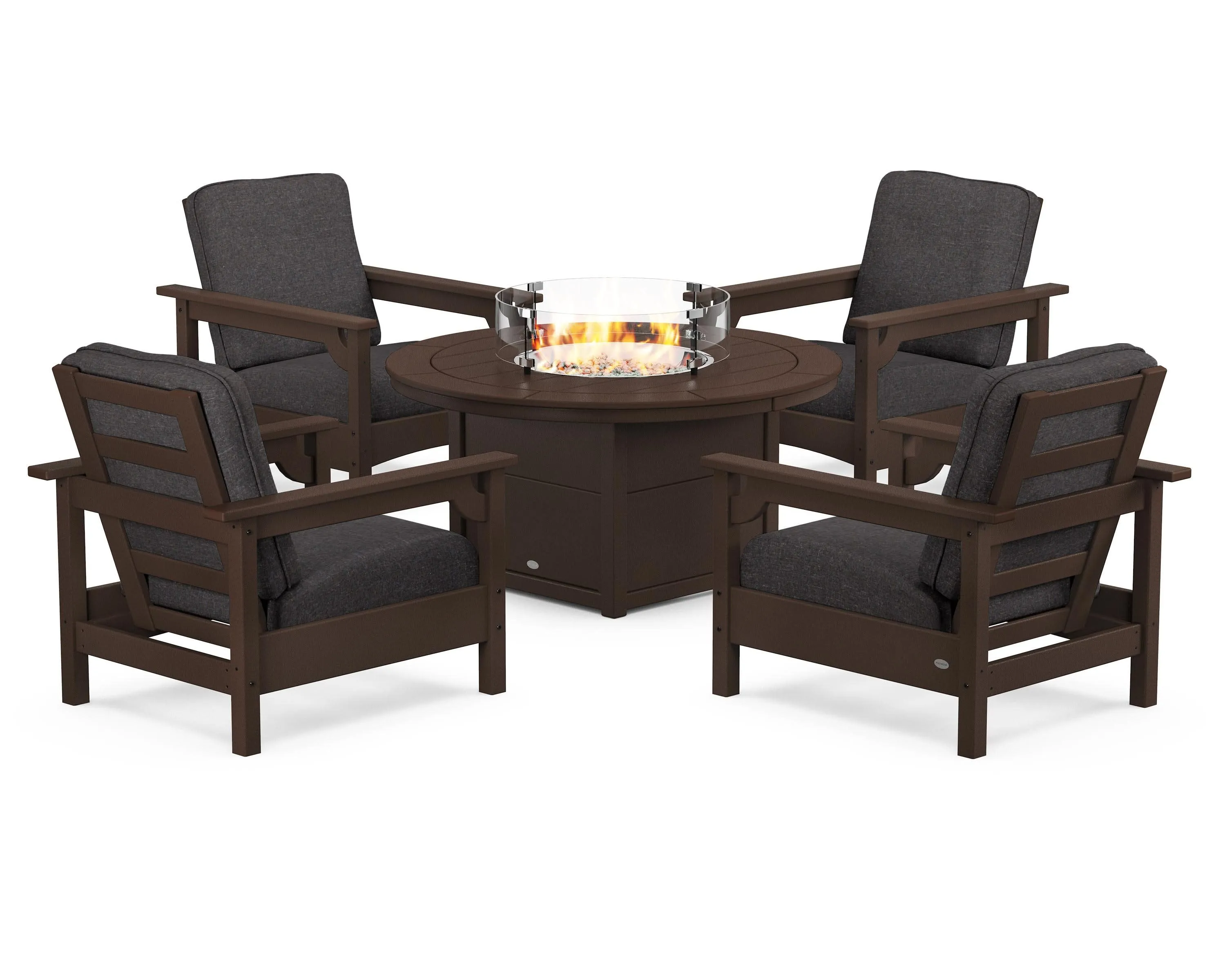 Club 5-Piece Conversation Set with Fire Pit Table