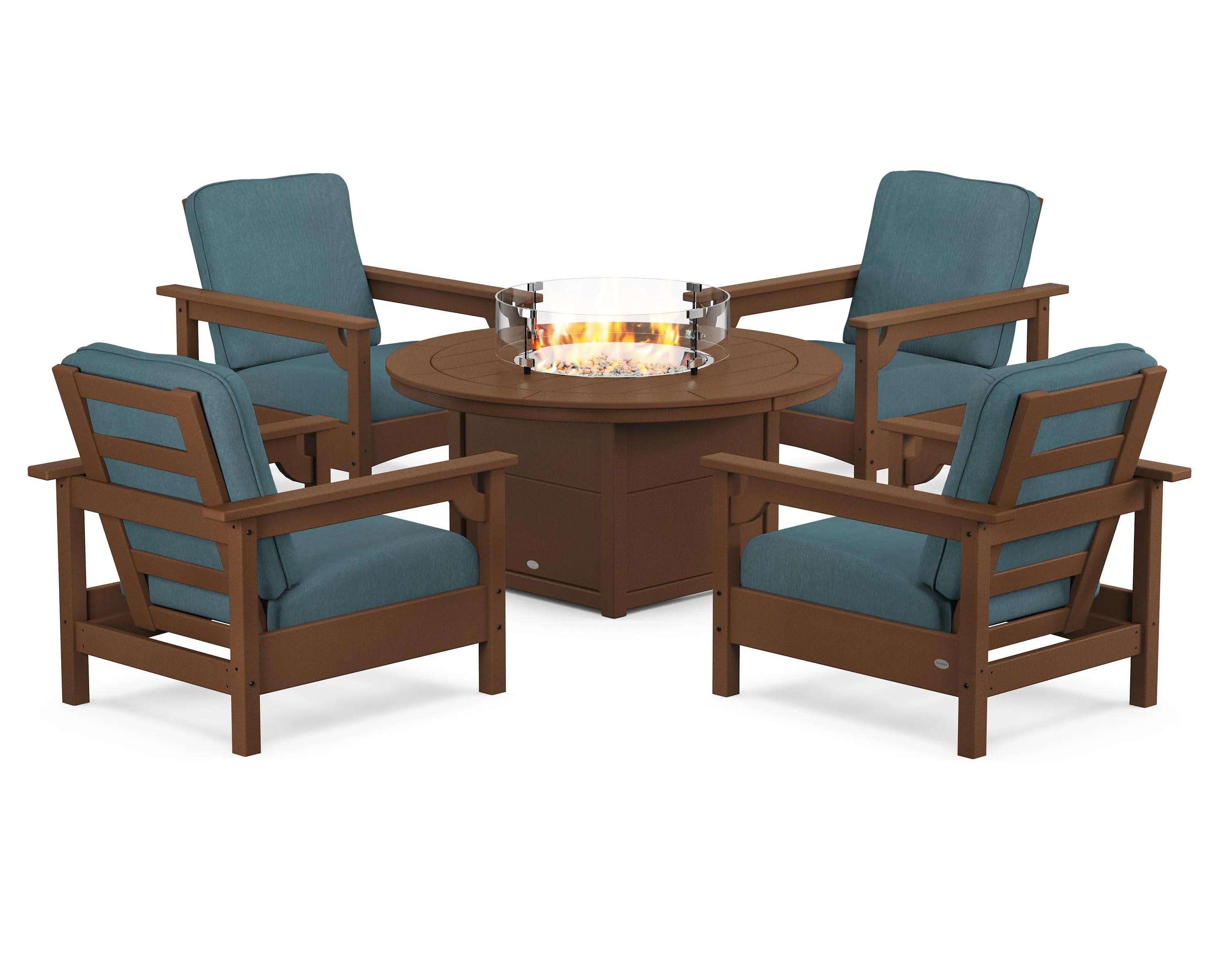 Club 5-Piece Conversation Set with Fire Pit Table