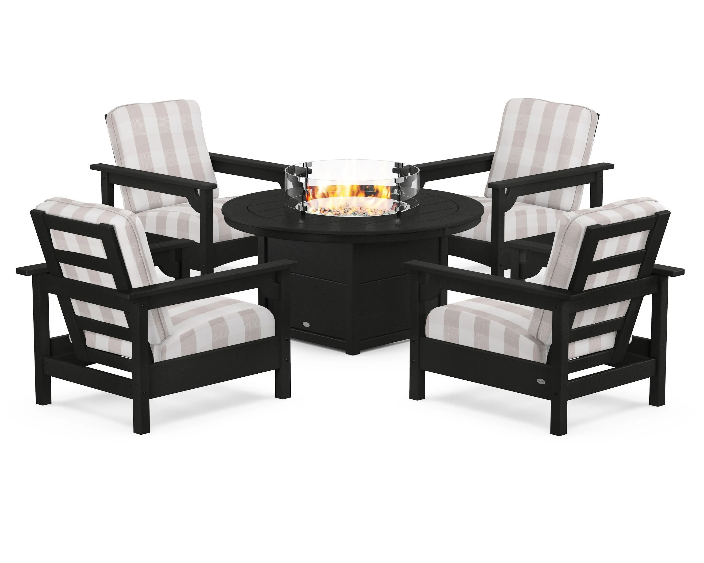 Club 5-Piece Conversation Set with Fire Pit Table