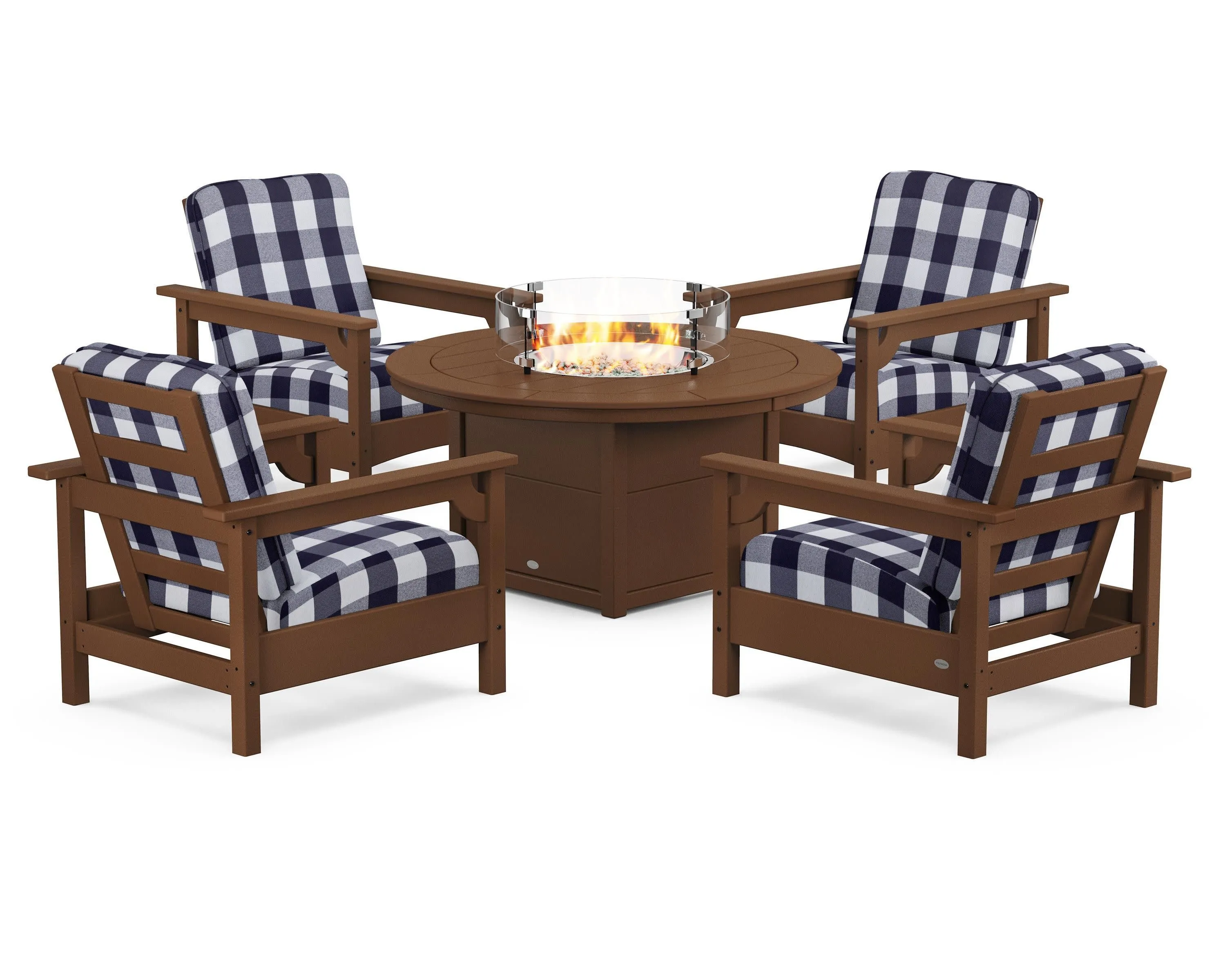 Club 5-Piece Conversation Set with Fire Pit Table