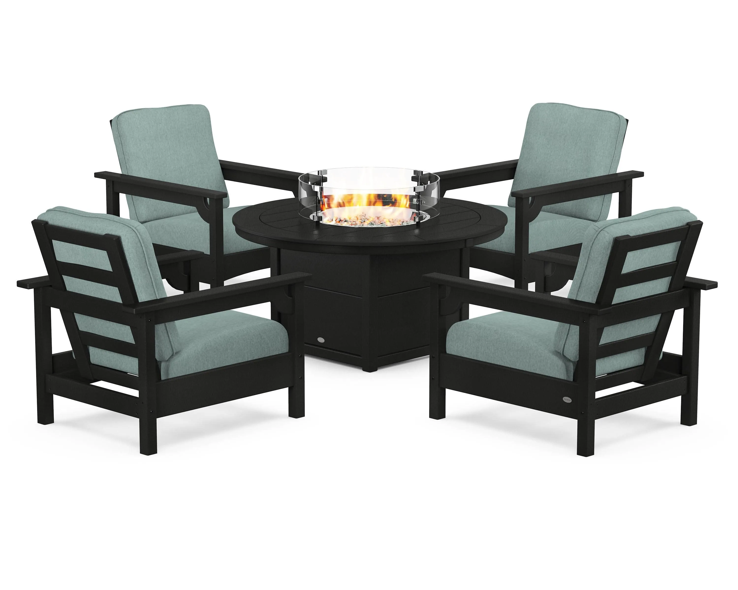 Club 5-Piece Conversation Set with Fire Pit Table