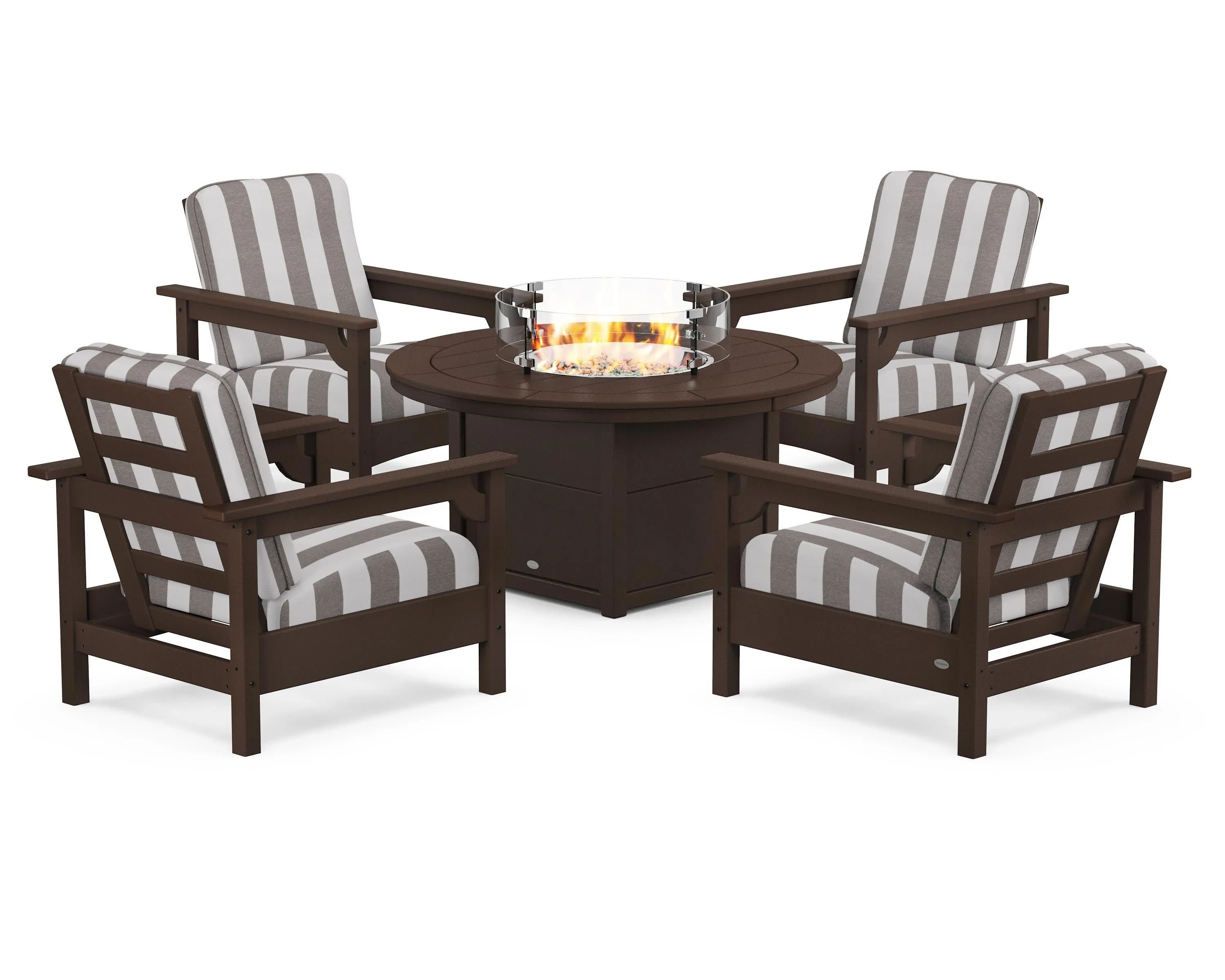 Club 5-Piece Conversation Set with Fire Pit Table