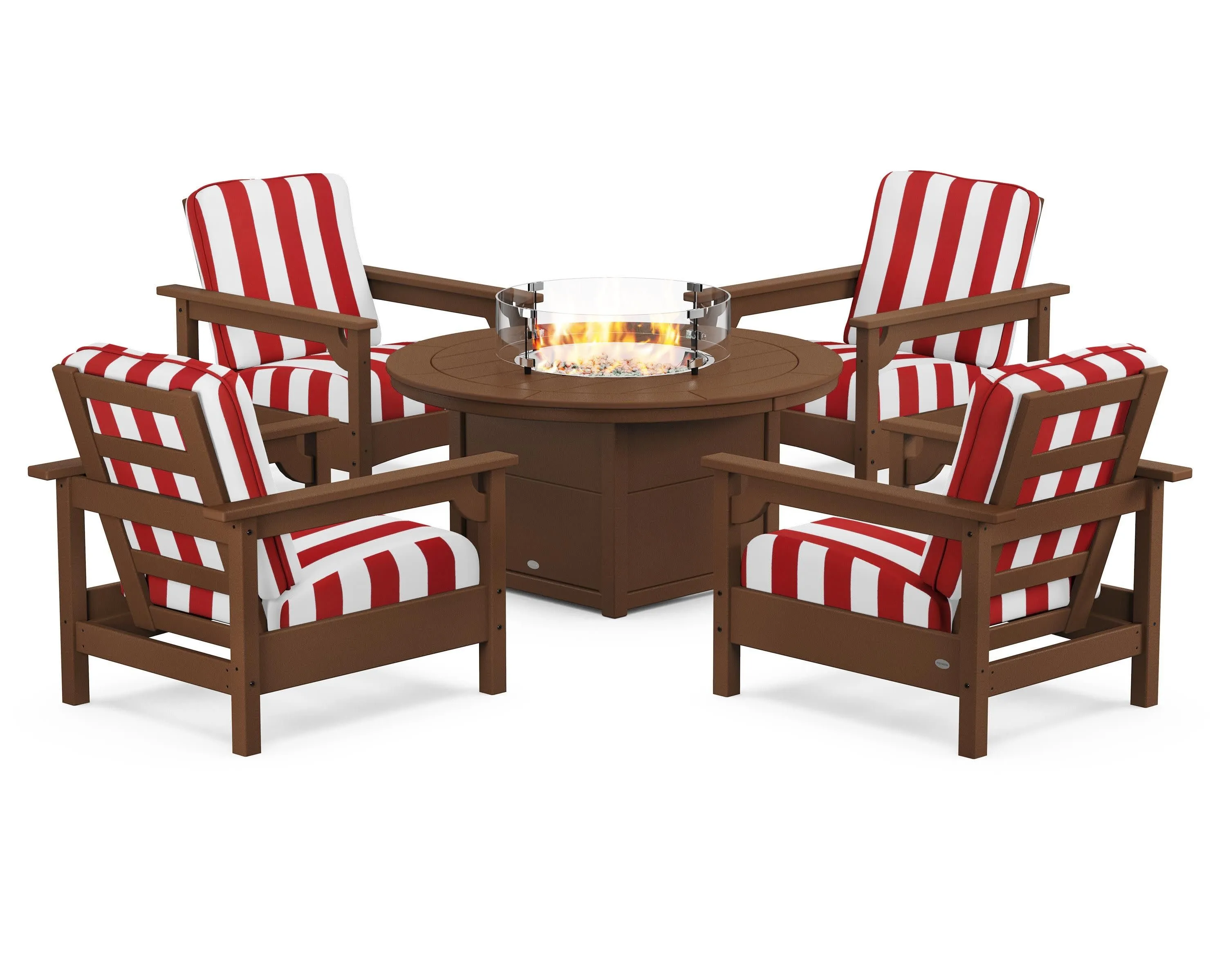Club 5-Piece Conversation Set with Fire Pit Table